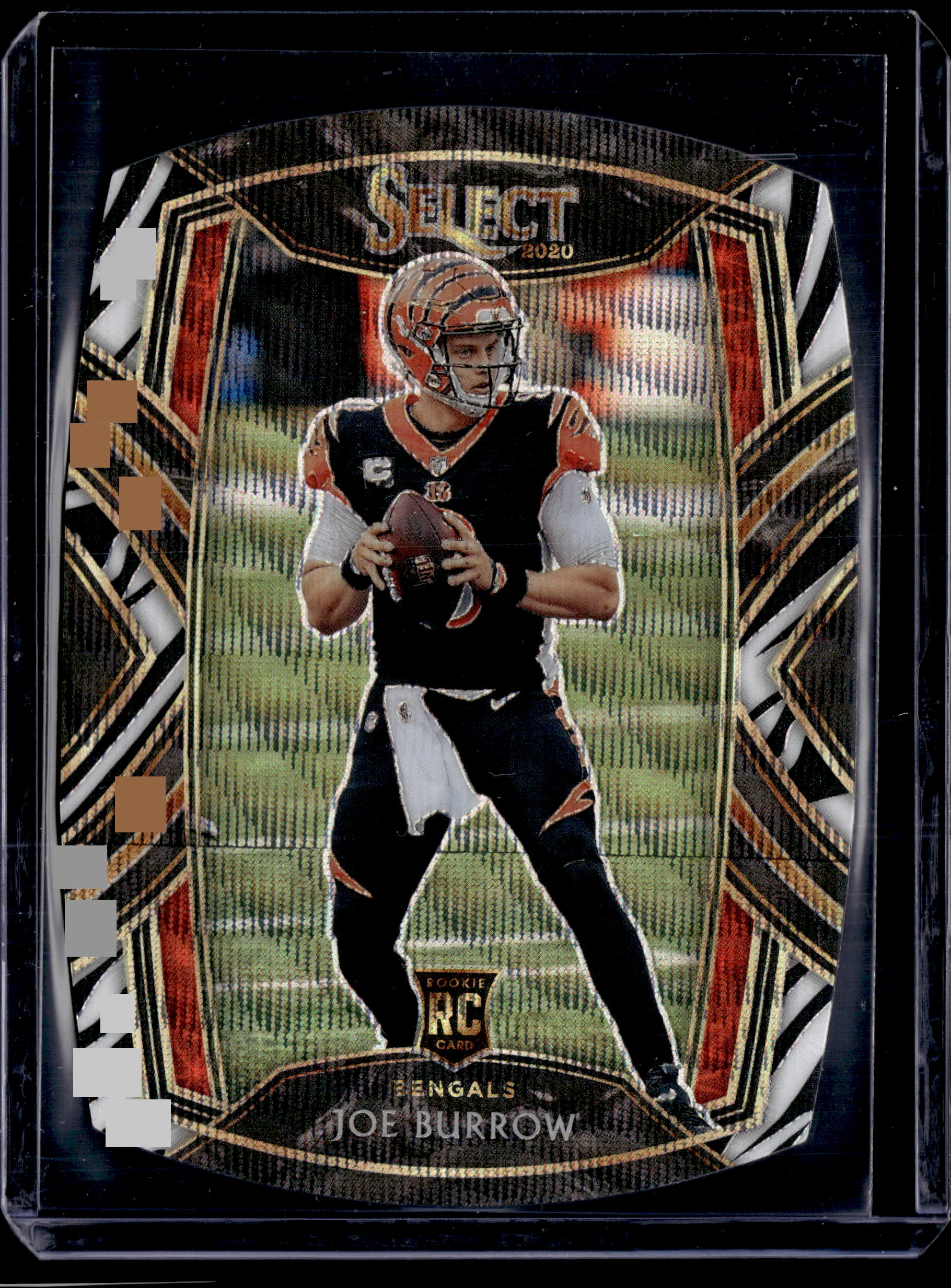 2020 Panini Select Zebra Prizm Club Level Die Cut #246 Joe Burrow RC