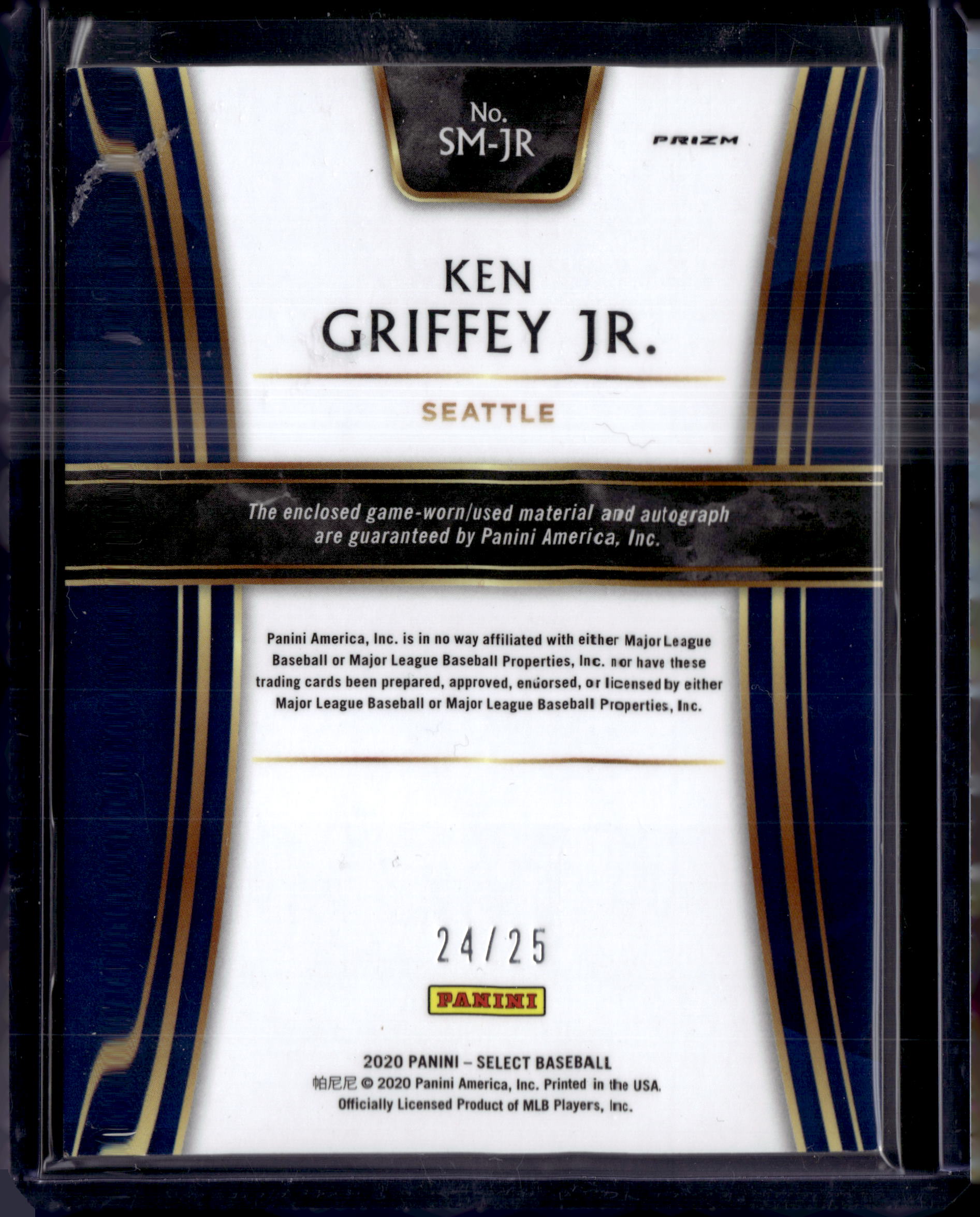 2020 Panini Select Prizm Ken Griffey Jr Auto Patch  /25