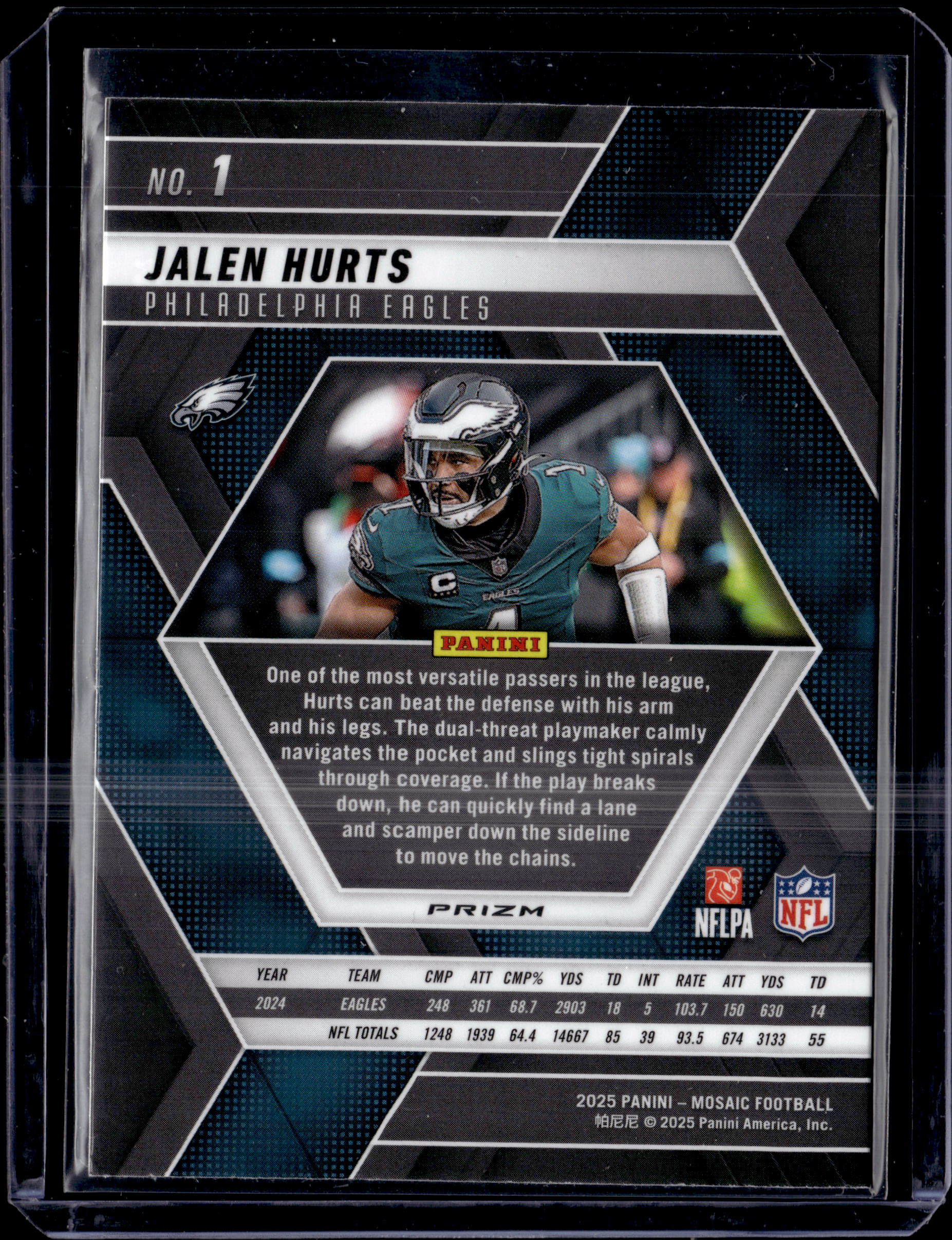 2025 Panini Mosaic White Sparkle SSP Jalen Hurts #1