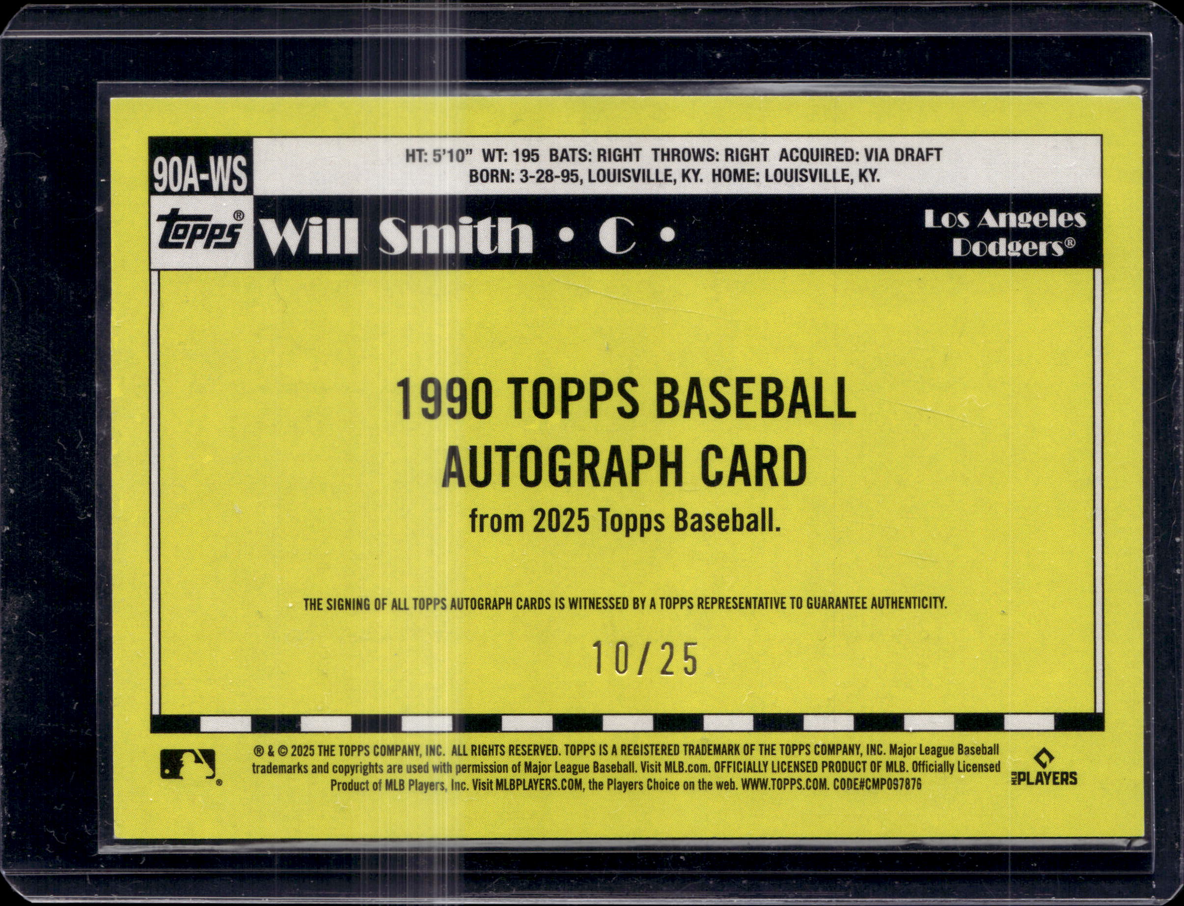 2025 Topps 1990 90A-WS Orange Will Smith /25