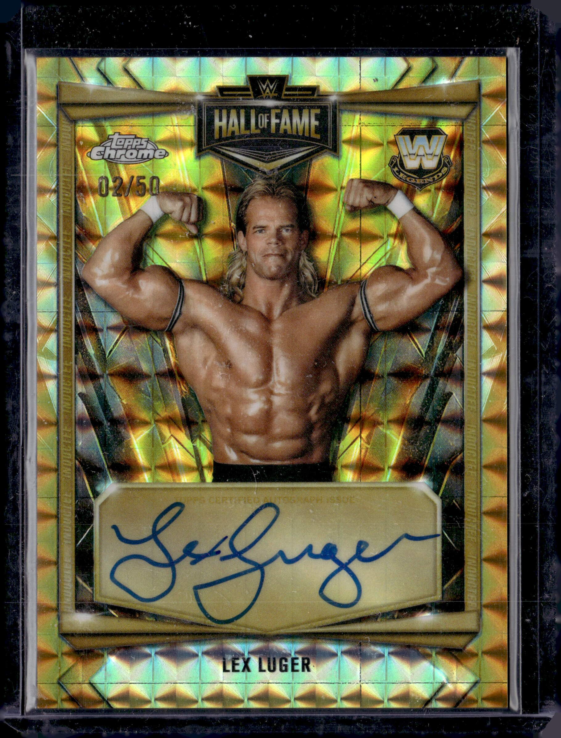 2026 WWE Topps Chrome Gold Geometric Hall Of Fame /50 Auto Lex Luger