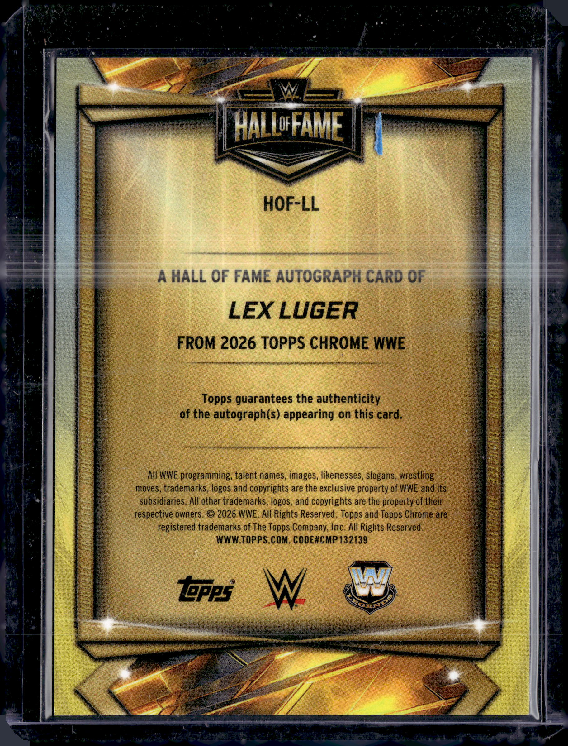2026 WWE Topps Chrome Gold Geometric Hall Of Fame /50 Auto Lex Luger