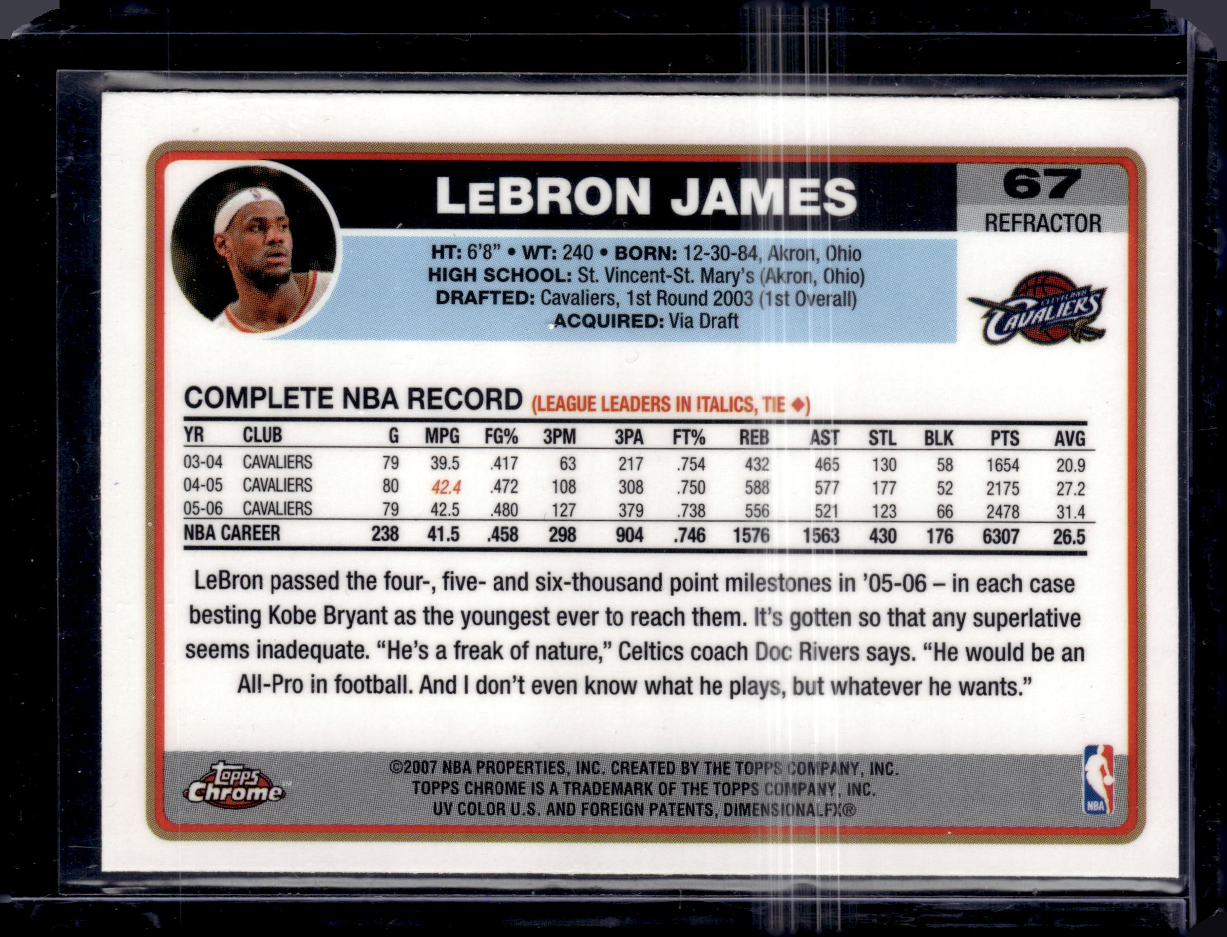 2006-07 Topps Chrome LeBron James Refractor #67