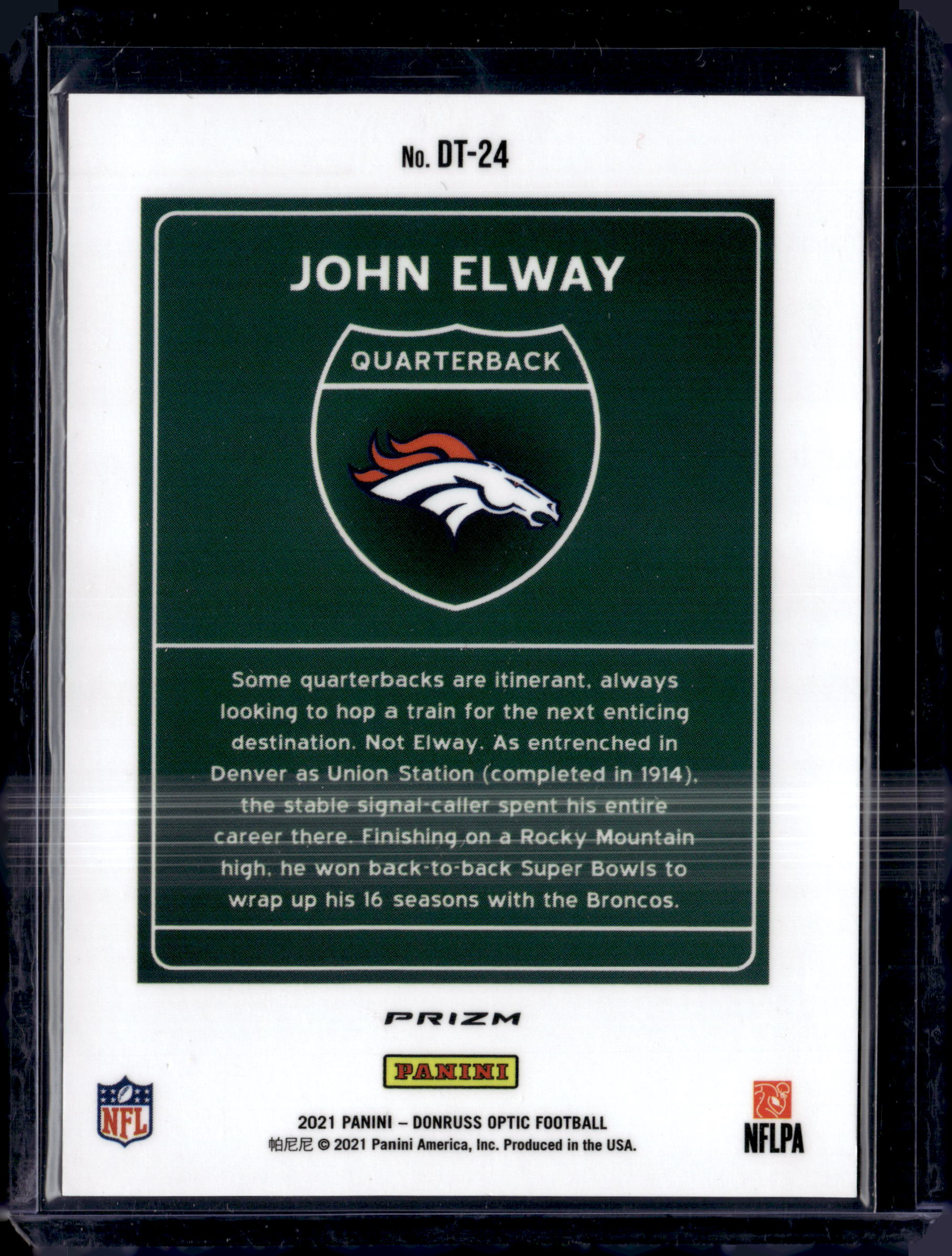 2021 Panini Donruss Optic Downtown John Elway #DT-24