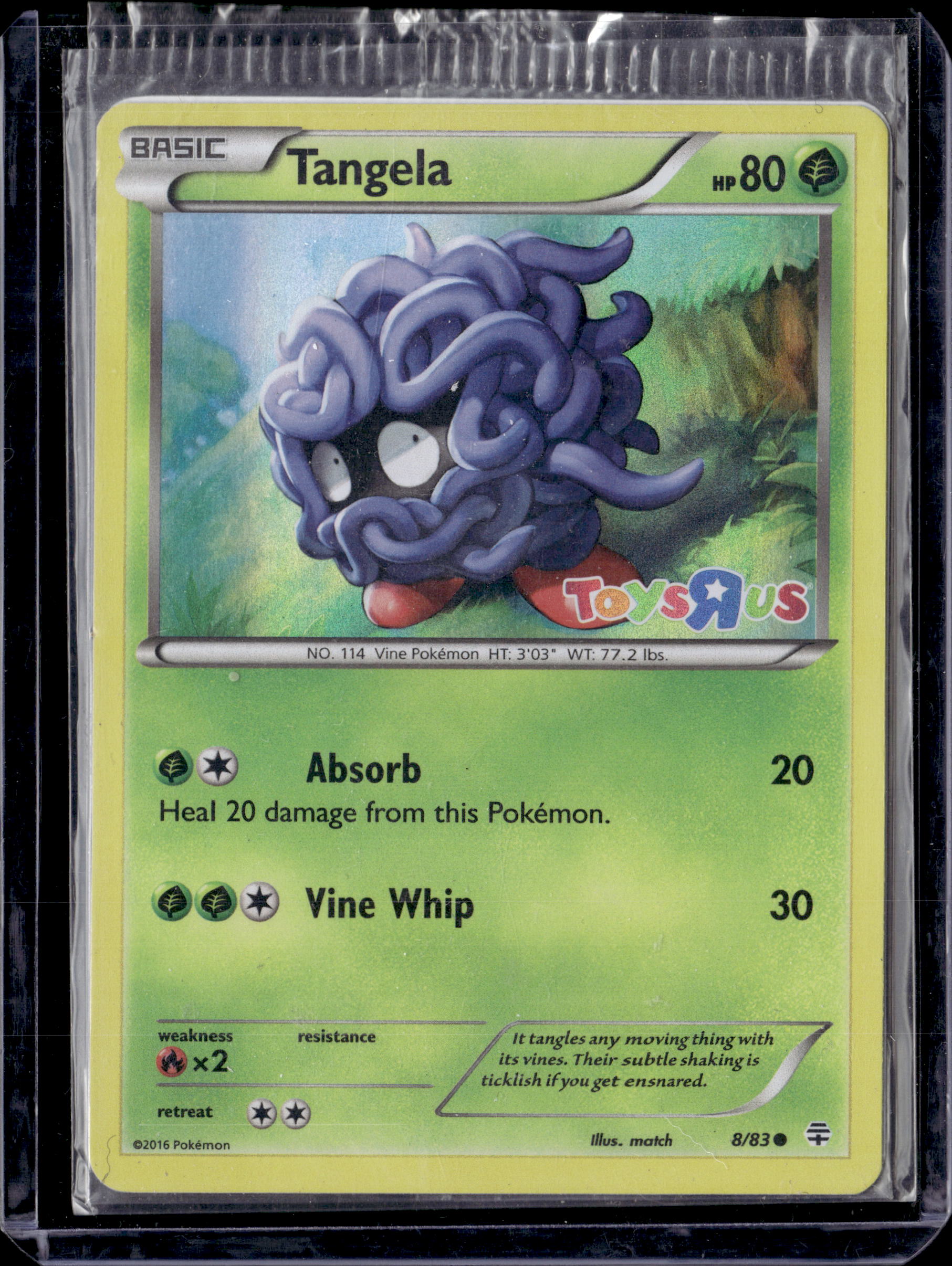2016 Pokemon XY Generations Toys R Us Sealed Promo Tangela Holo 8/83