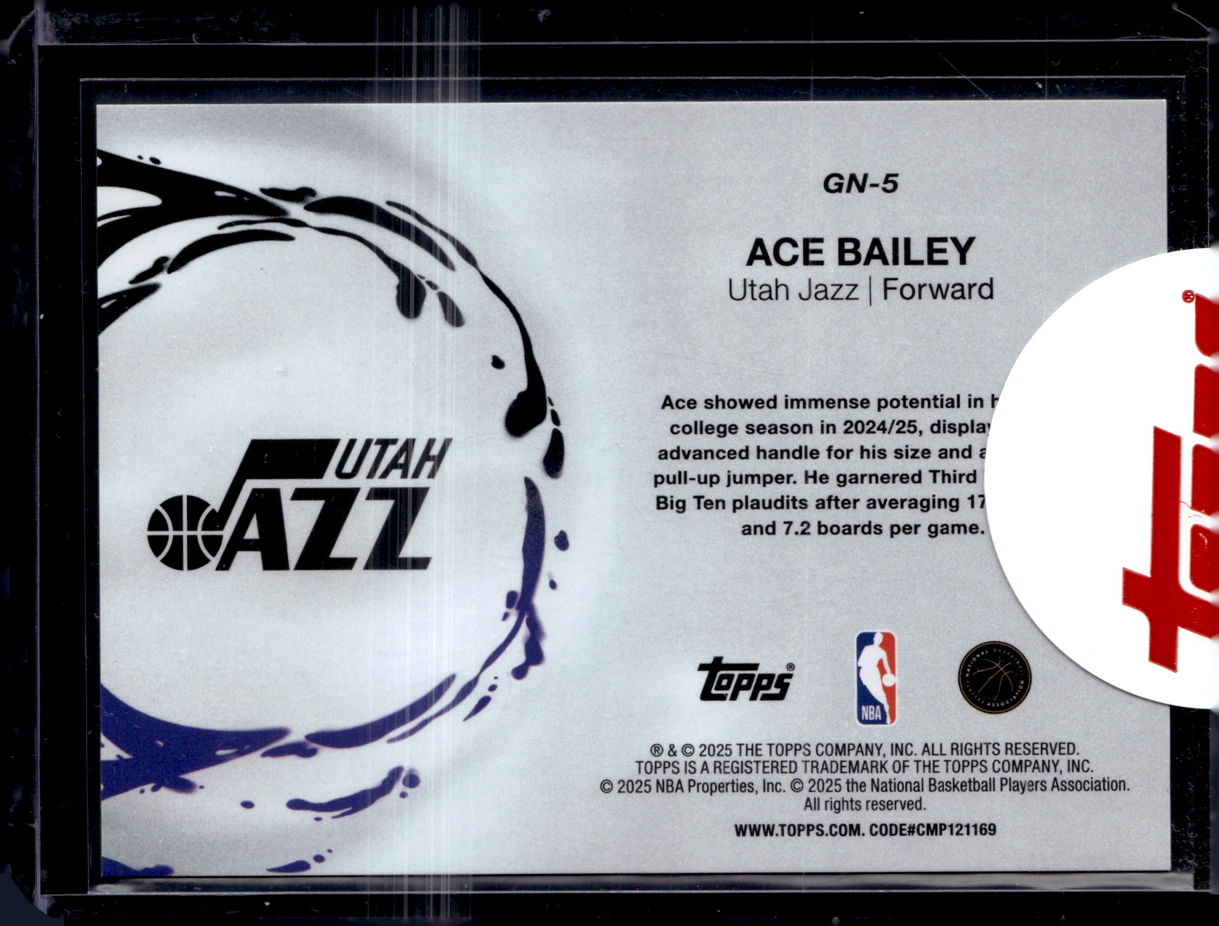 2025-26 Topps Generation Now Red Holo Foil Ace Bailey /5 #GN-5 Rookie RC