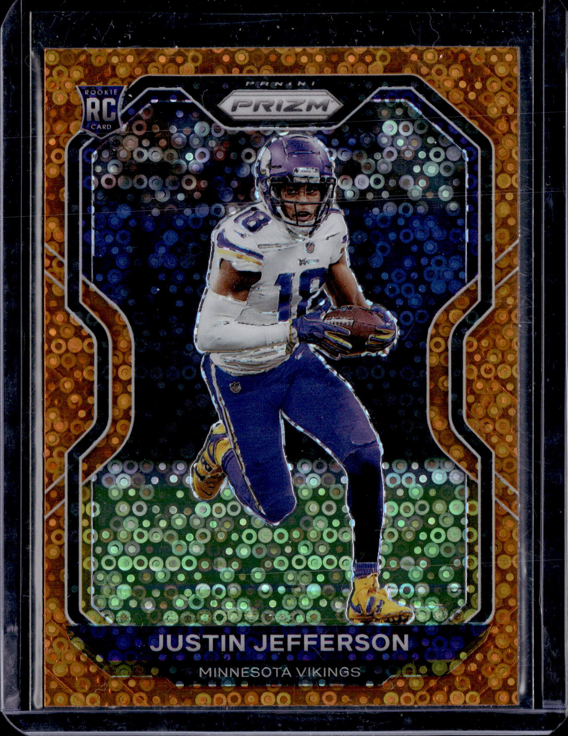2020 Panini No Huddle Orange Prizm #398 Justin Jefferson RC