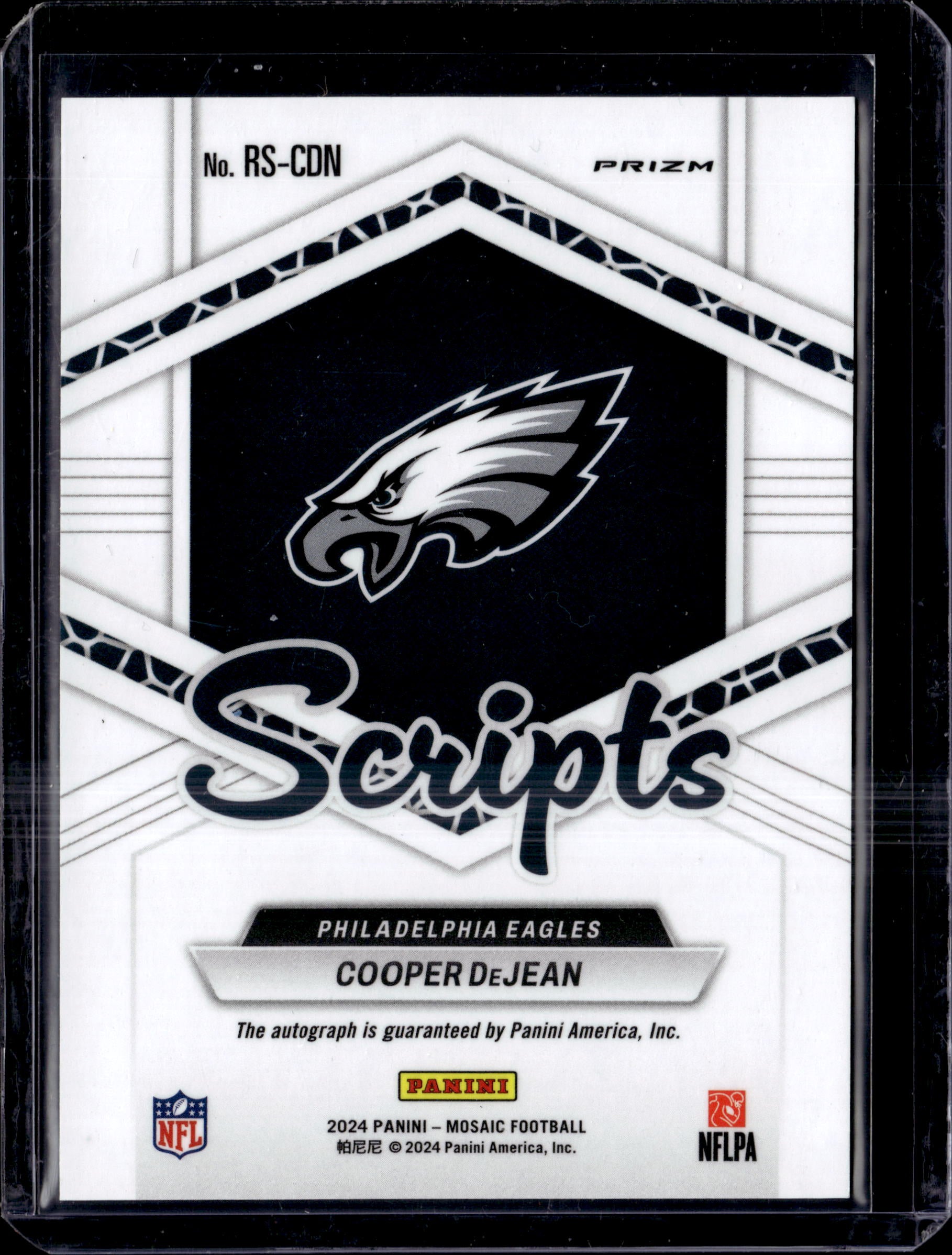 2024 Panini Mosaic Rookie Scripts Cooper DeJean #RS-CDN