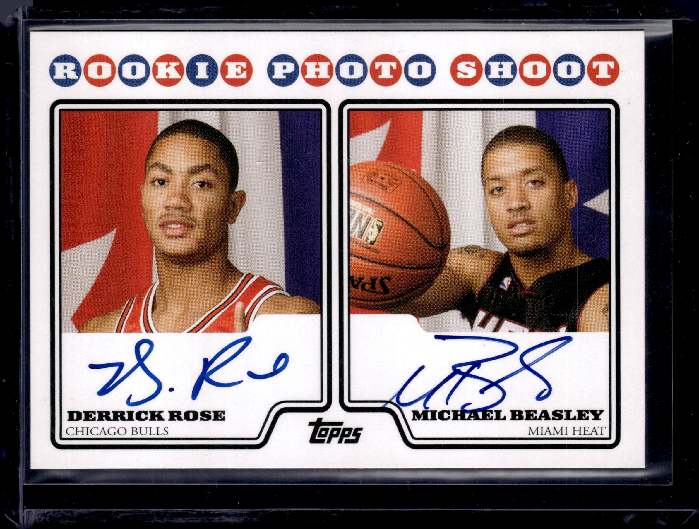 2008 Topps Rookie Photo Shoot Derrick Rose Auto Michael Beasley Auto #RPD-RB