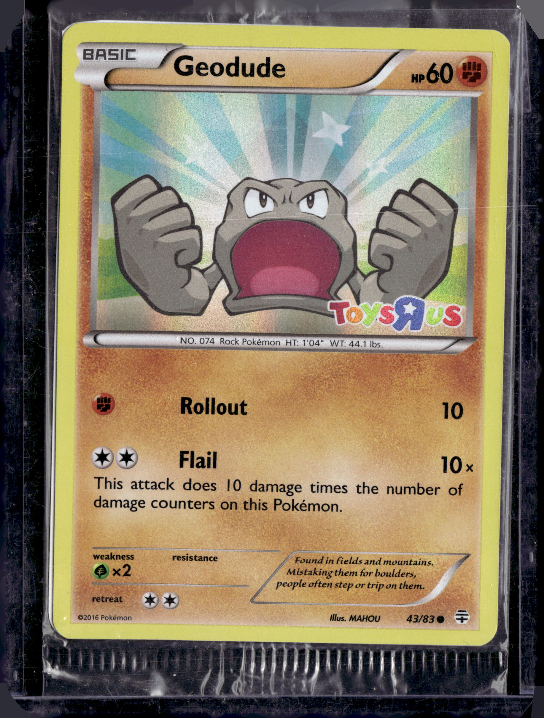 2016 XY Generations Geodude Toys R Us Promo Sealed