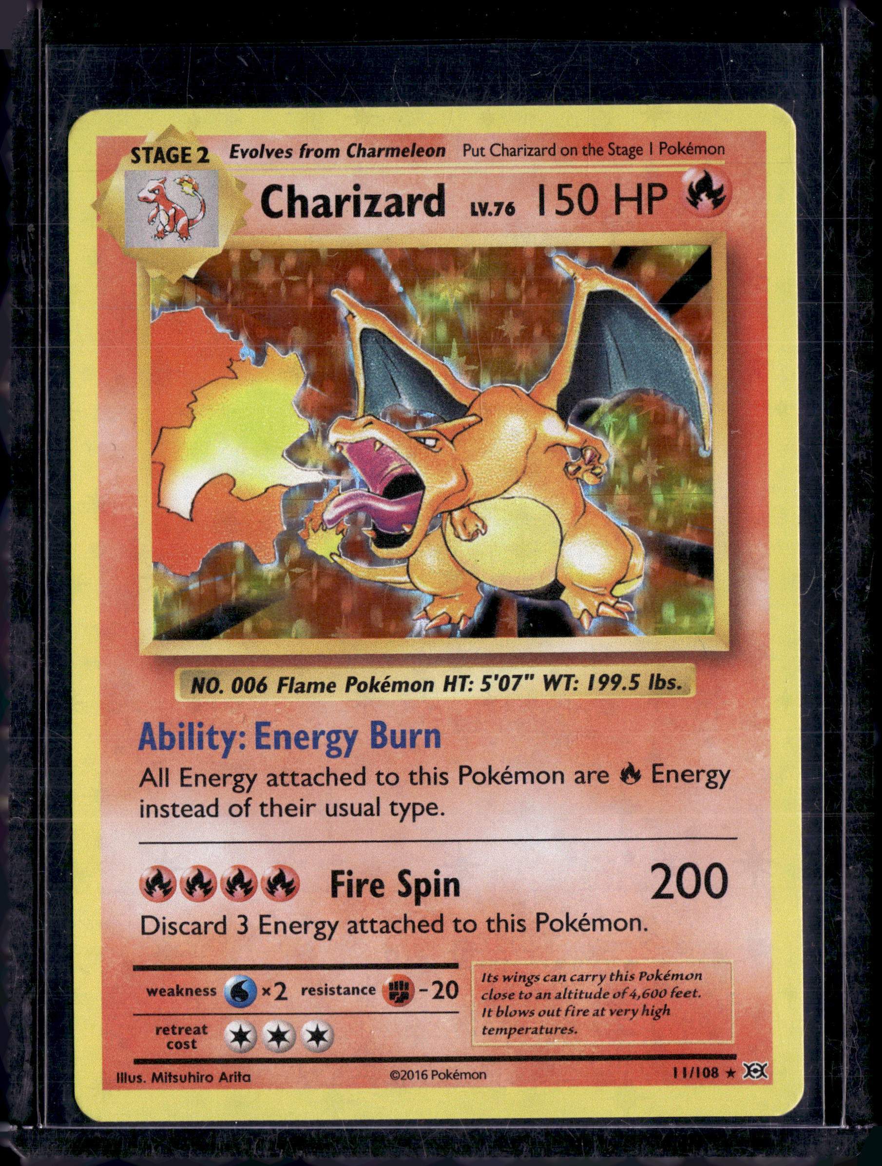 2016 XY Evolutions Charizard Holo Rare 11/108