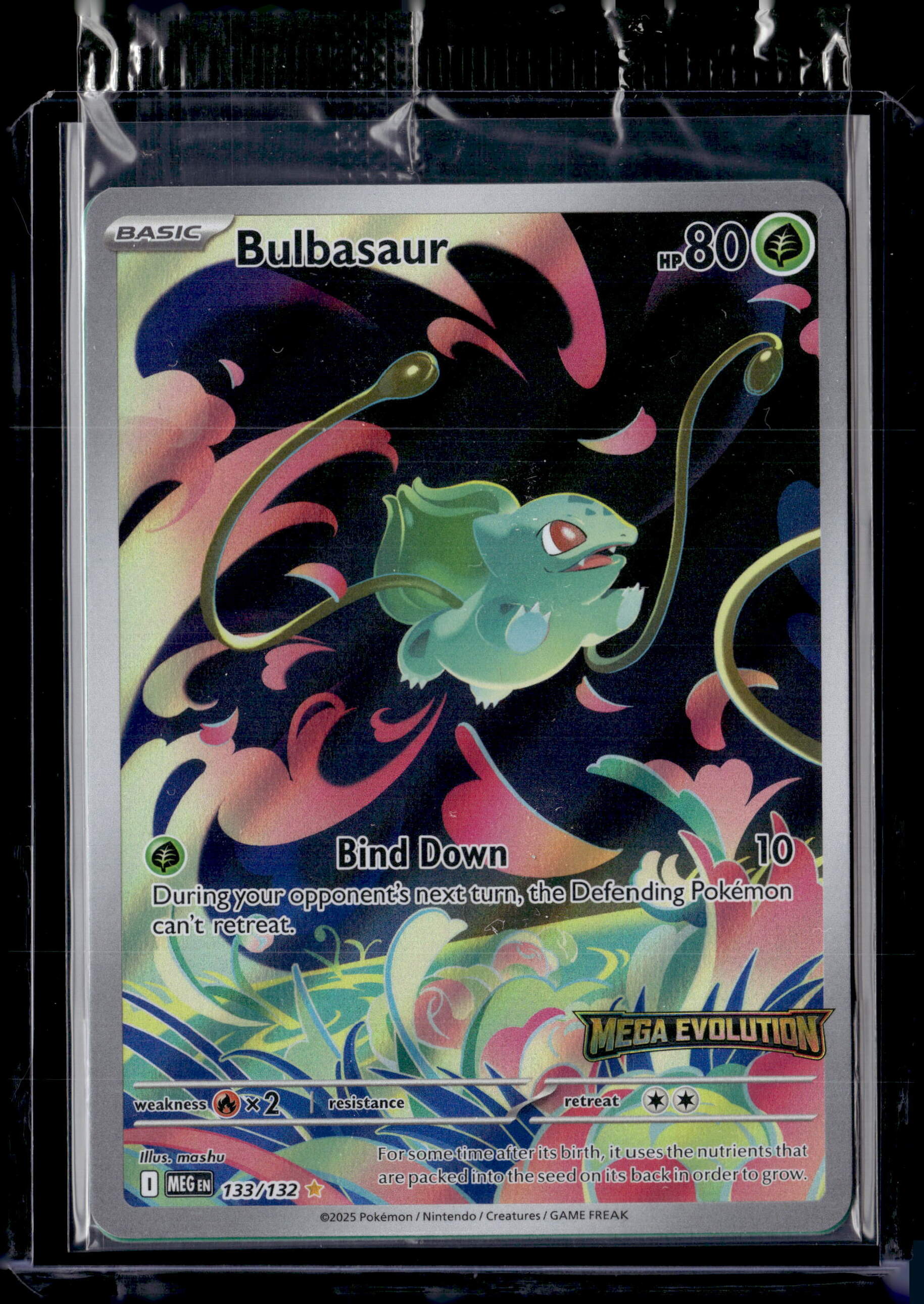 2025 Pokemon Mega Evolution Illustration Rare Bulbasaur STAMPED 133/132 Sealed promo