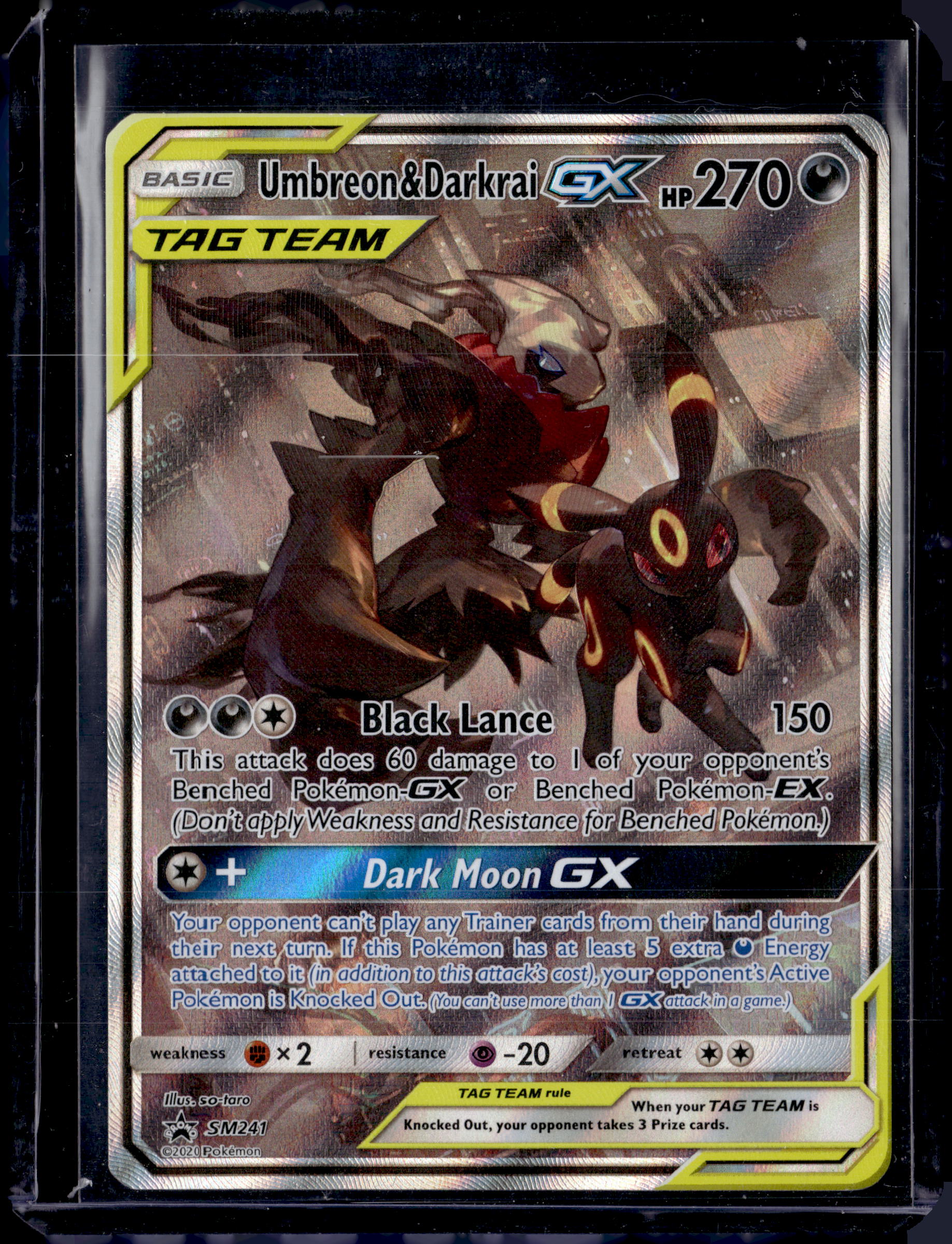 2020 Pokémon TCG Umbreon & Darkrai GX Black Star Promo Tag Team Full Art Holo SM241