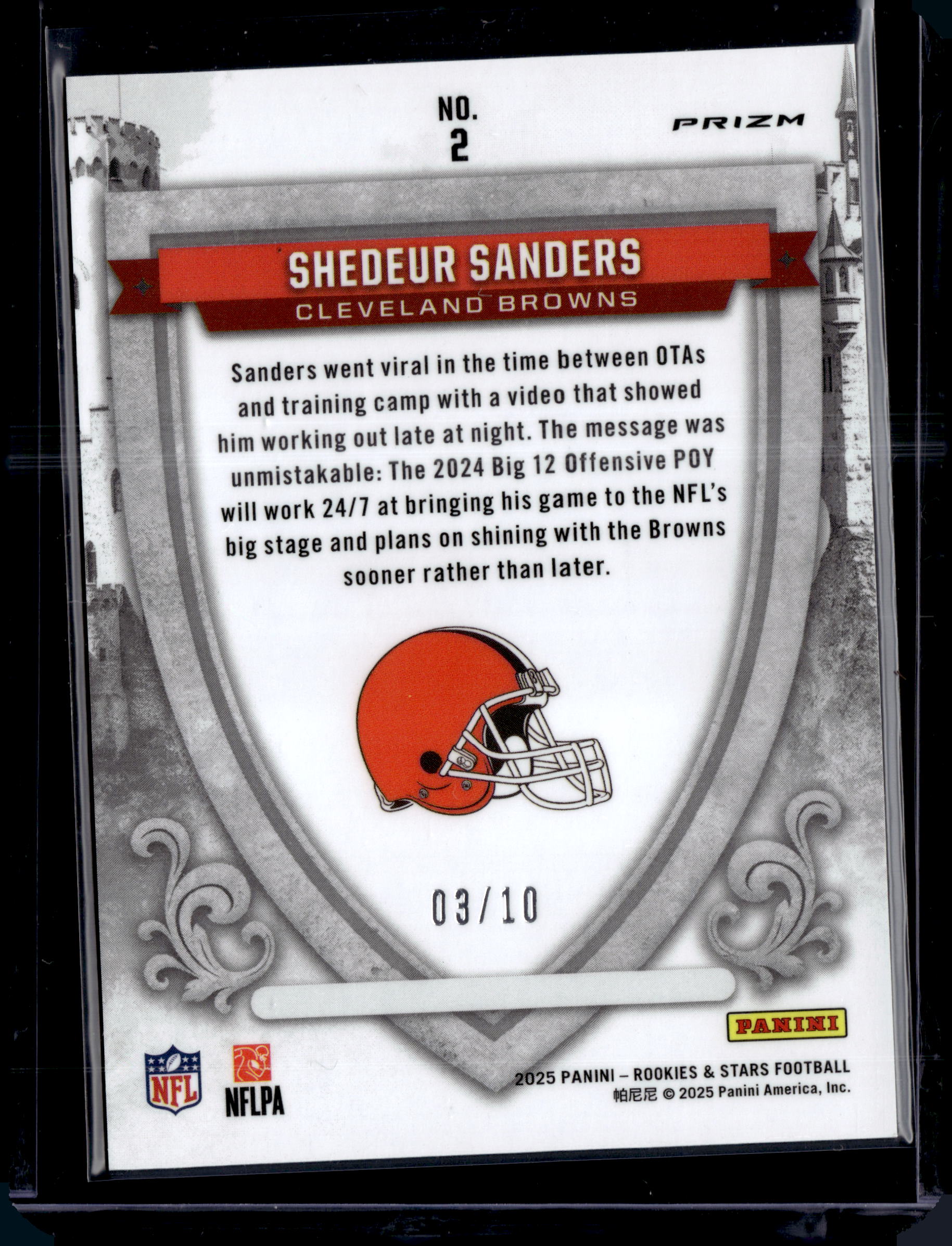 2025 Panini Rookies & Stars Shedeur Sanders Gold Crusade /10