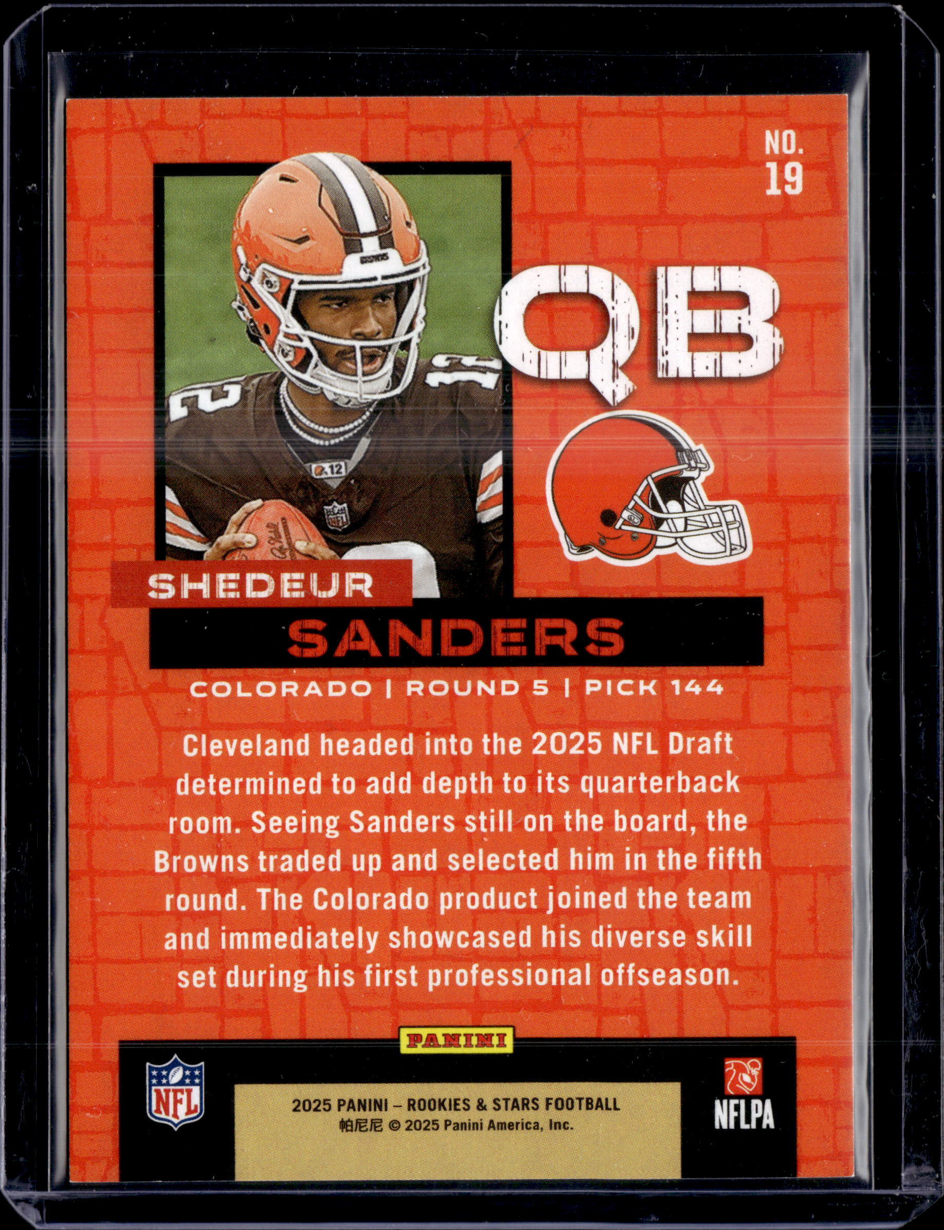 2025 Panini Rookies & Stars Draft Class Shedeur Sanders /10