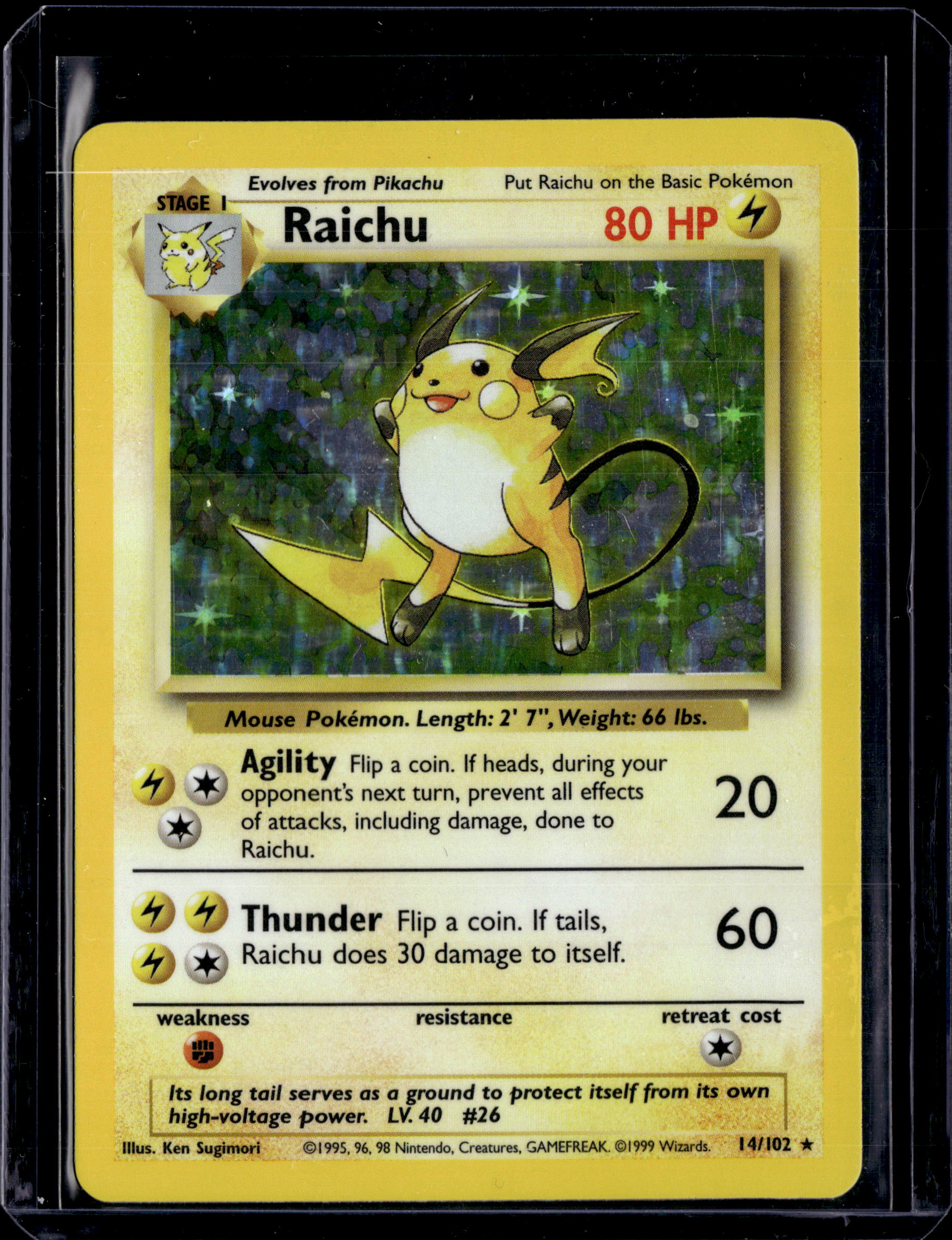 1999 Base Set (Unlimited) Raichu Holo