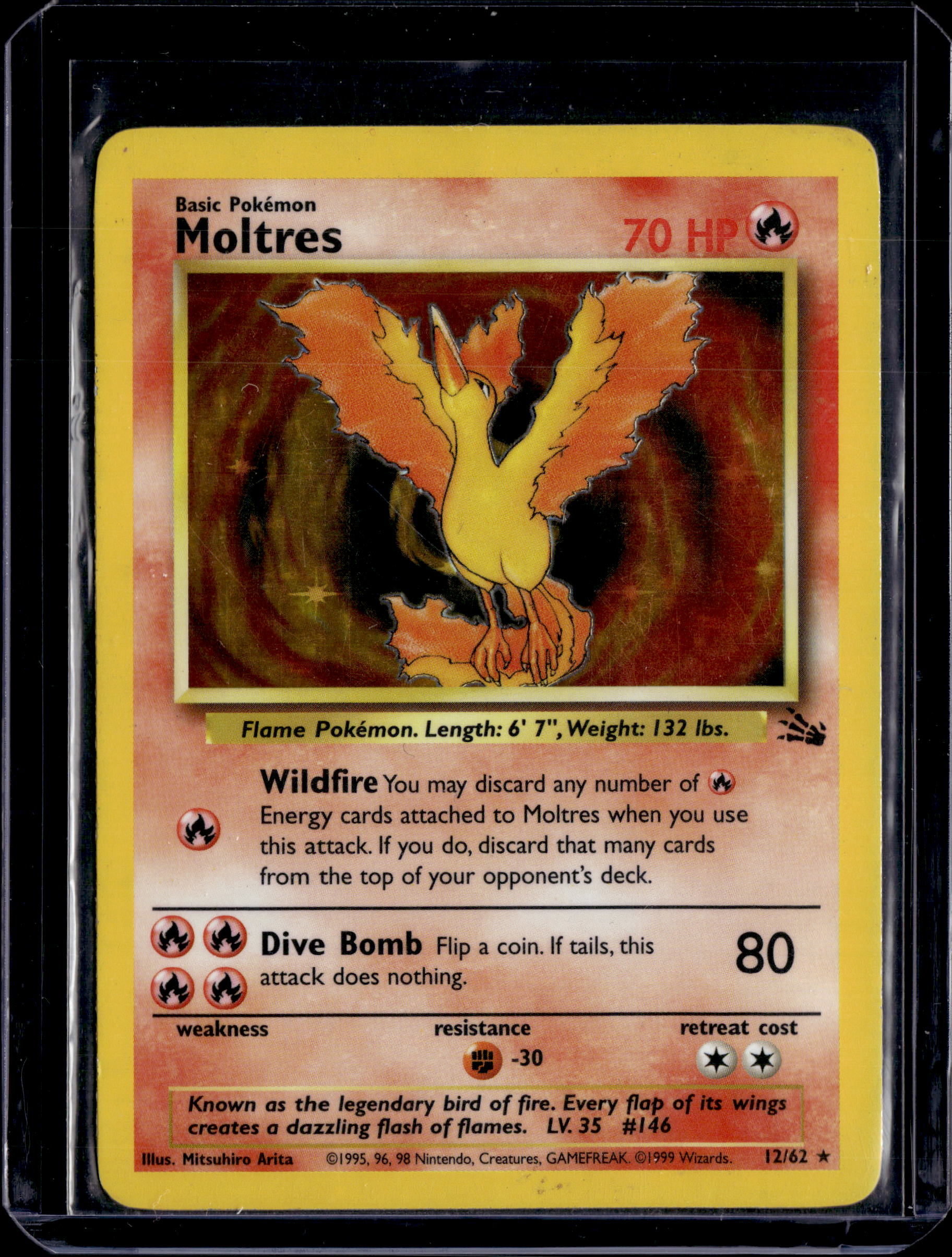 1999 Fossil (Unlimited) Moltres Holo