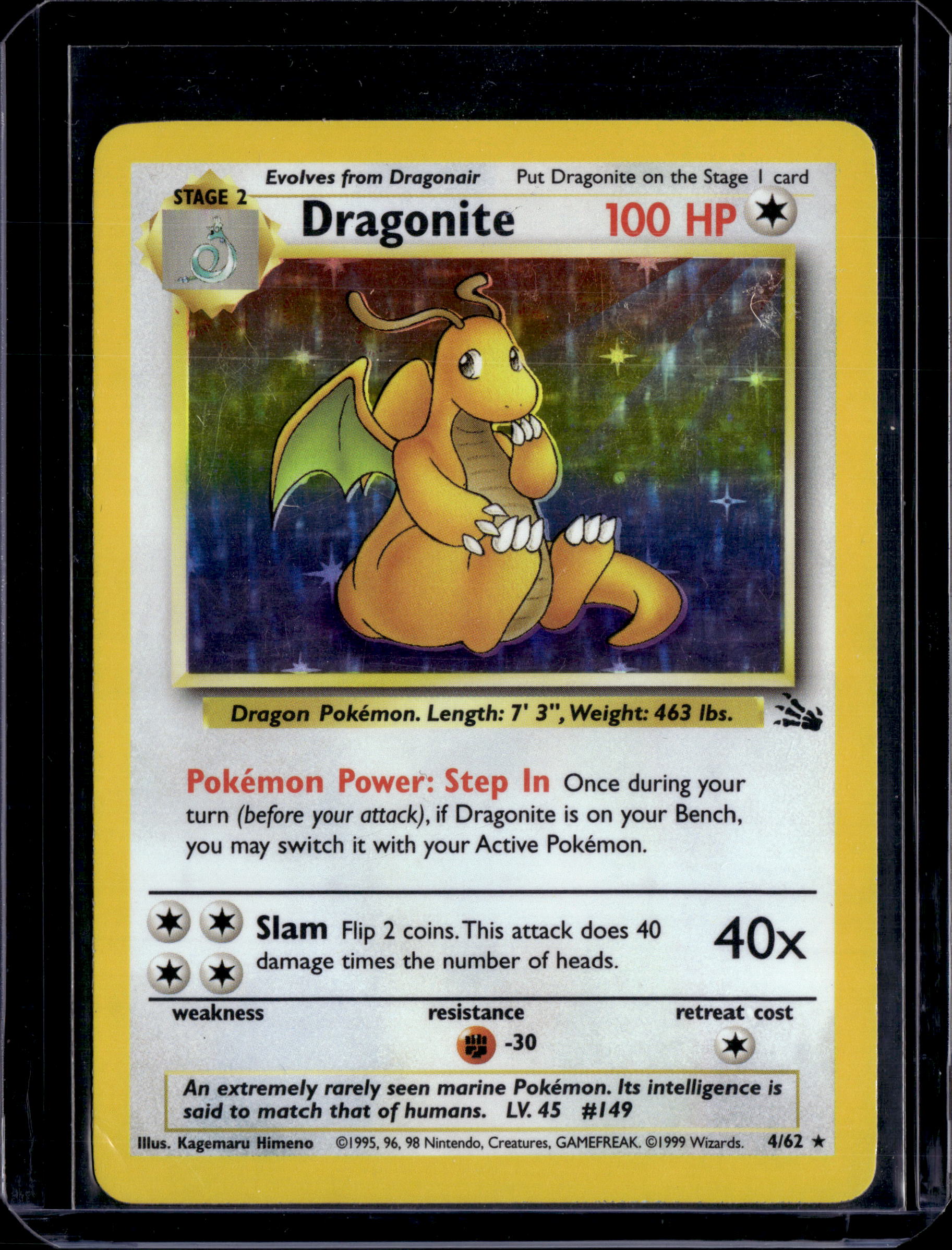 1999 Fossil (Unlimited) Dragonite Holo