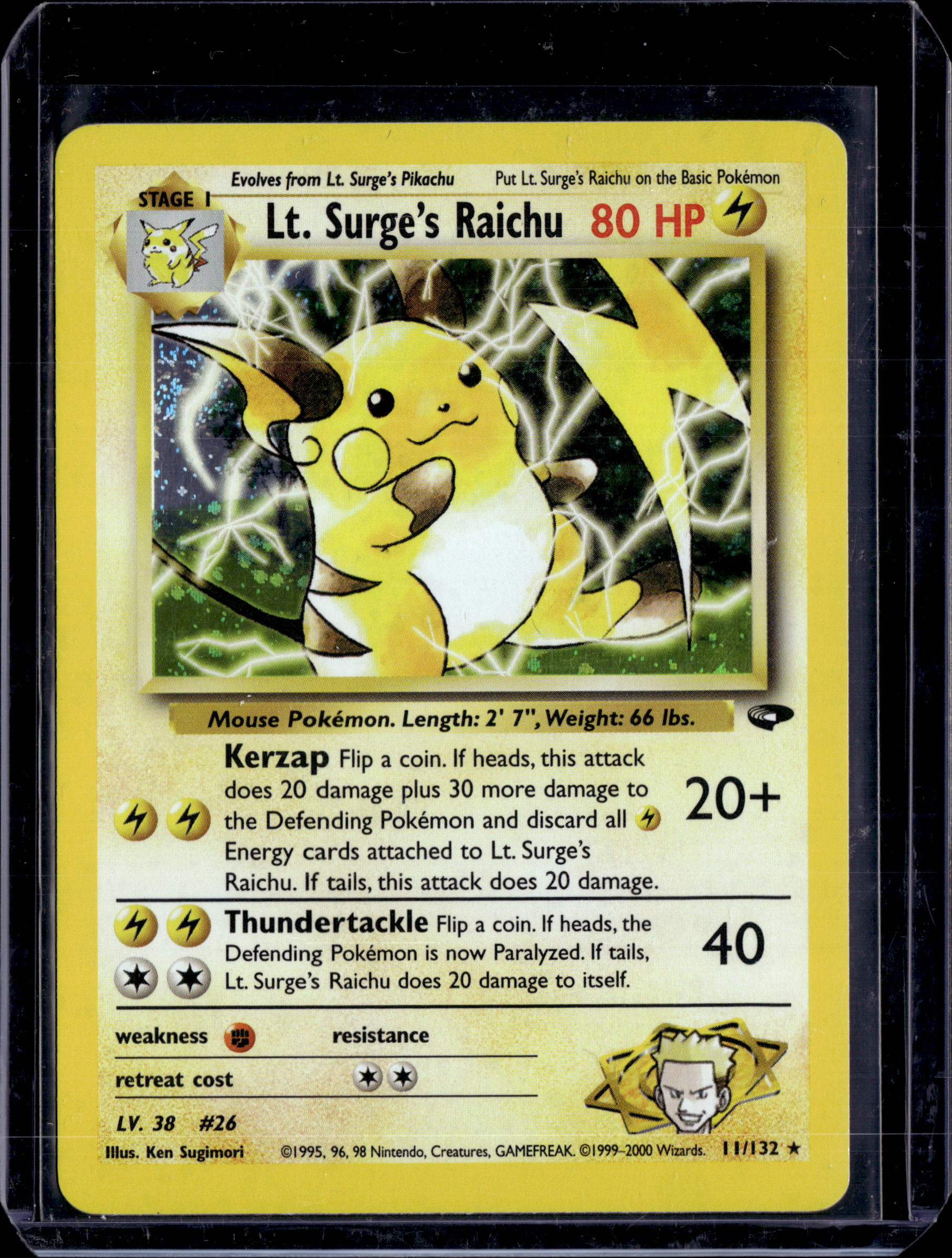 2000 Gym Challenge (Unlimited) Lt. Surge Raichu Holo