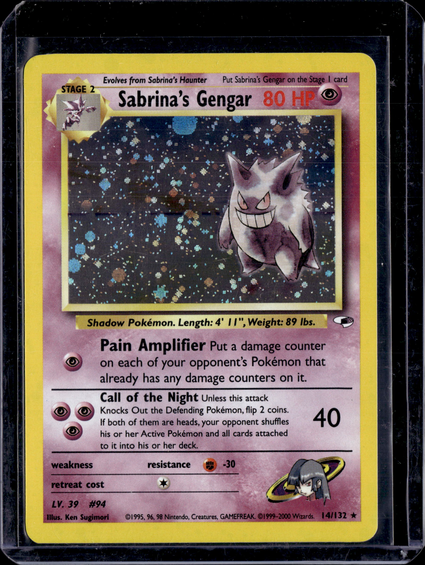 2000 Gym Challenge (Unlimited) Sabrina's Gengar Holo