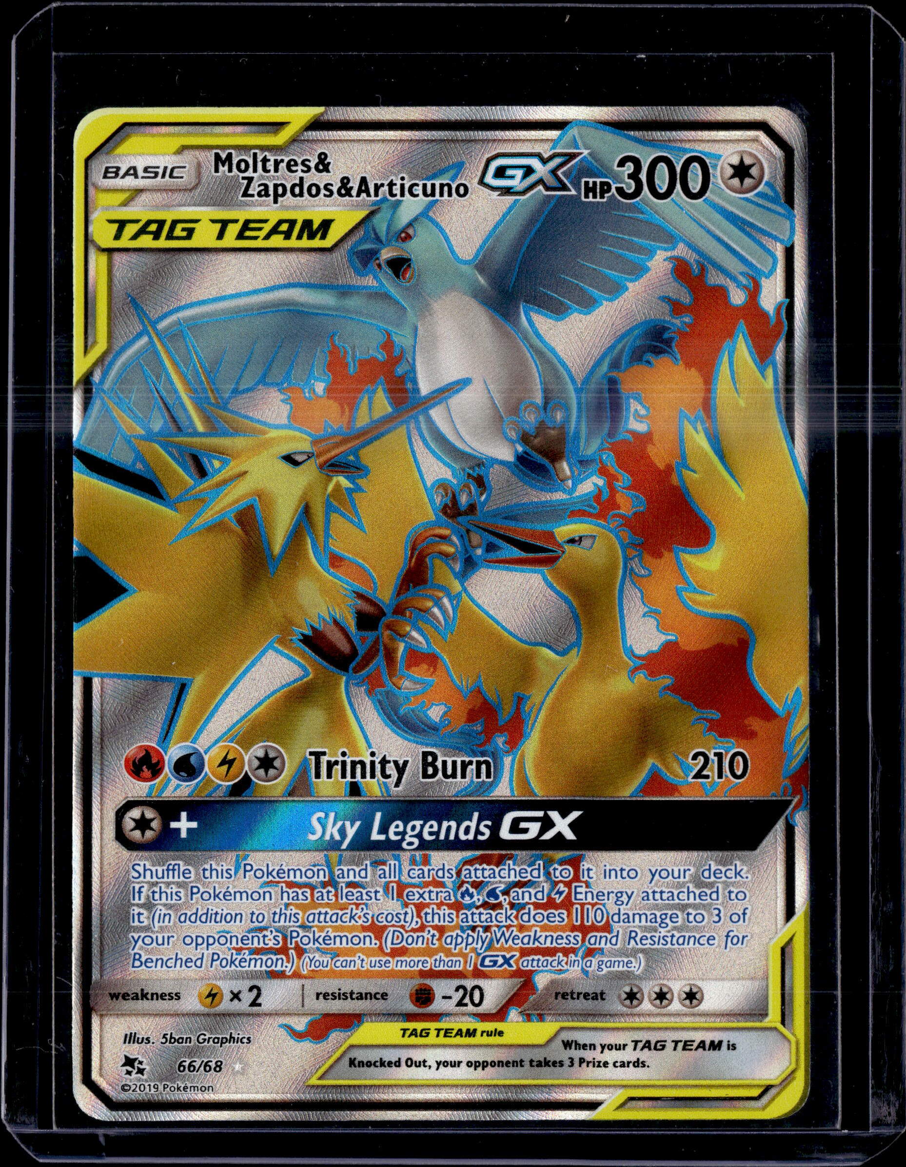 2019 Sun & Moon Hidden Fates Moltres & Zapdos & Articuno GX Full Art