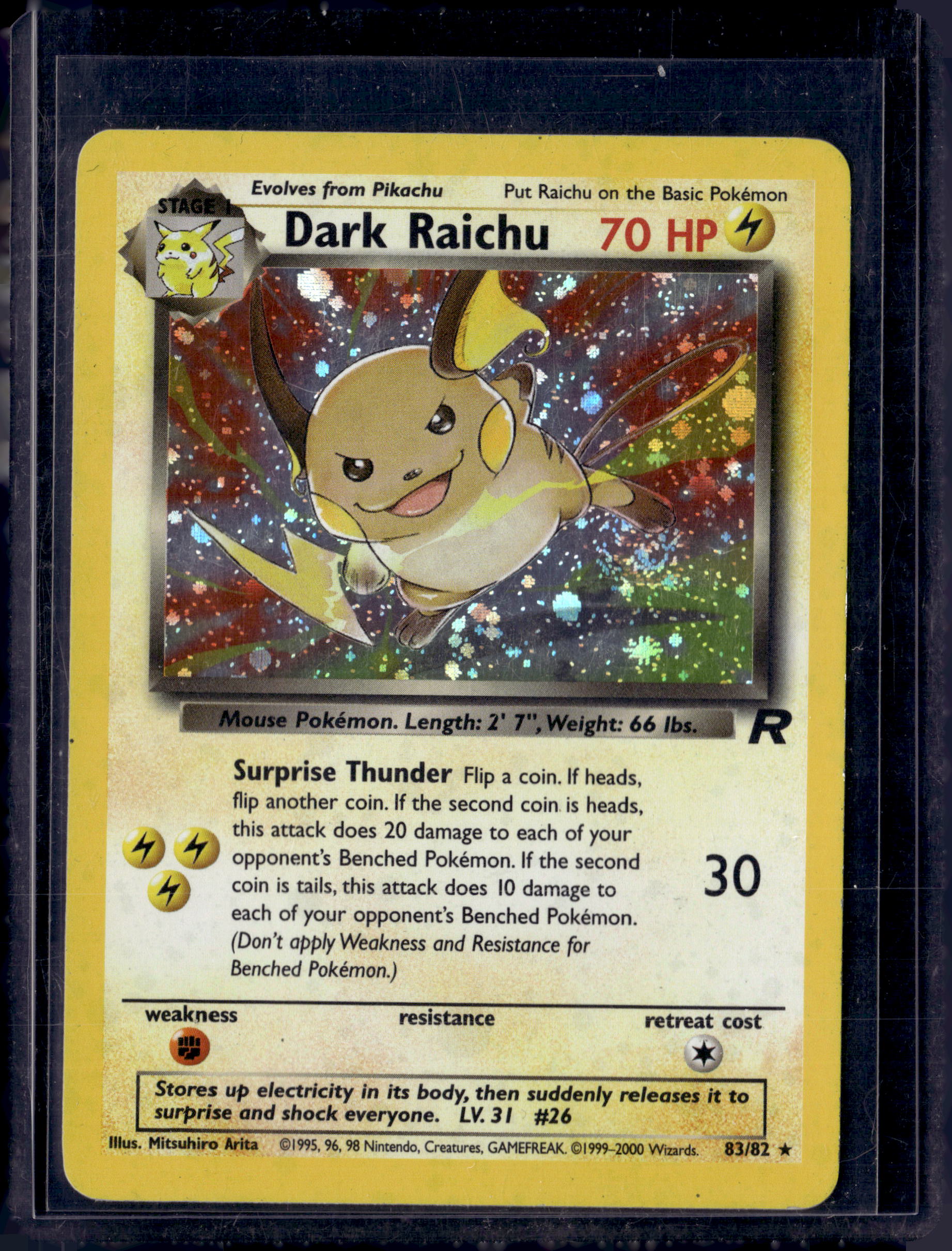 2000 Team Rocket (Unlimited) Dark Raichu Holo (B)