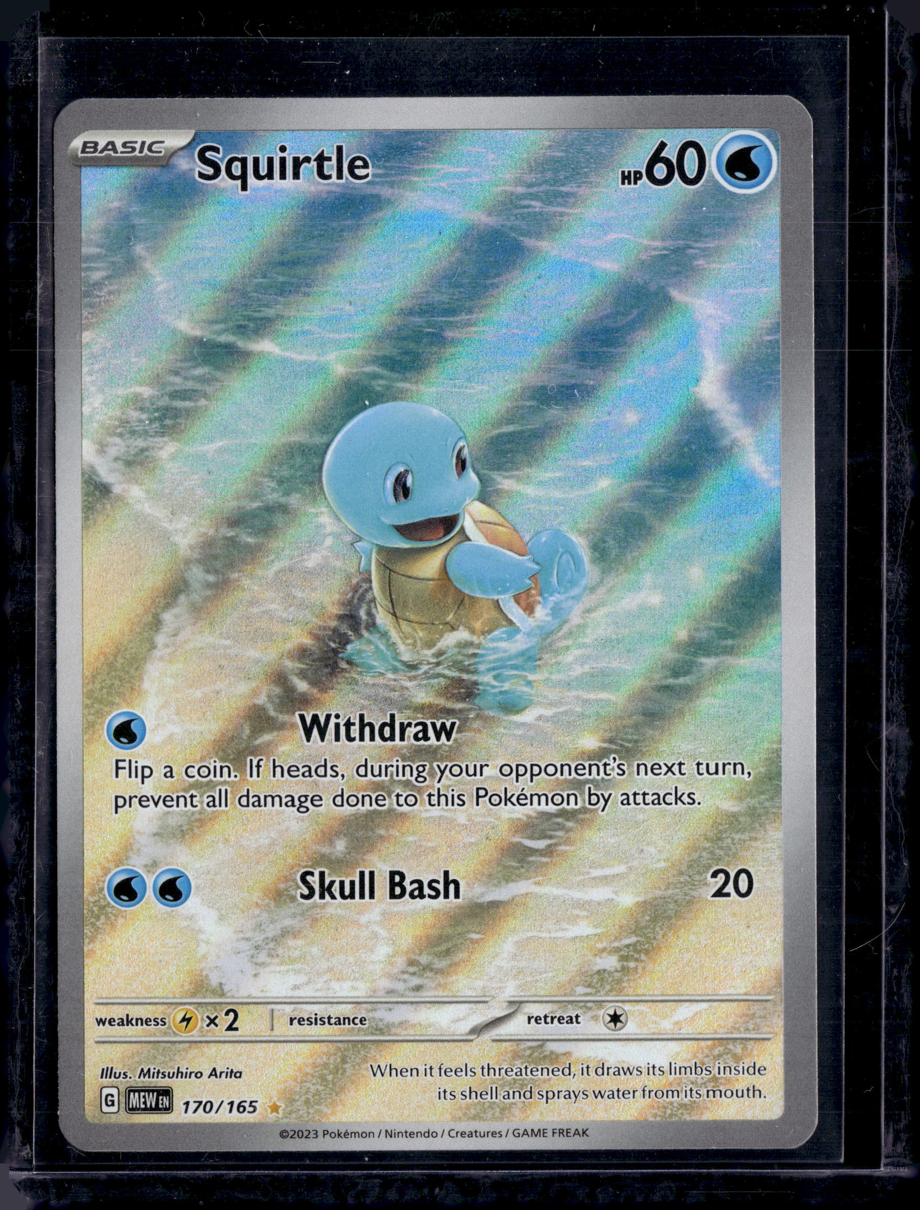 2023 Pokémon Scarlet & Violet 151 Squirtle Illustration Rare Holo Card 170/165