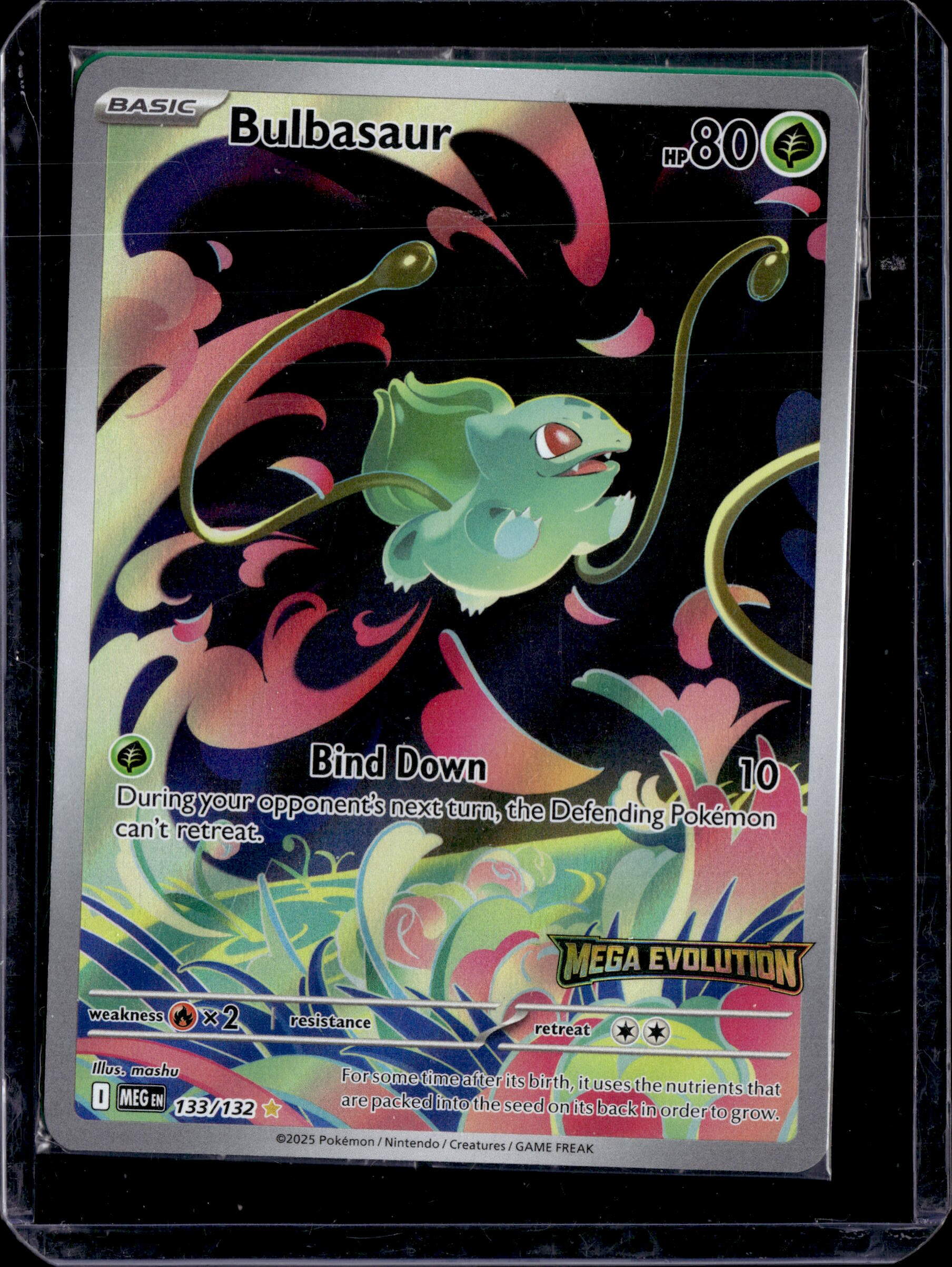Bulbasaur 133/132 Mega Evolution Box Topper Stamped - SEALED