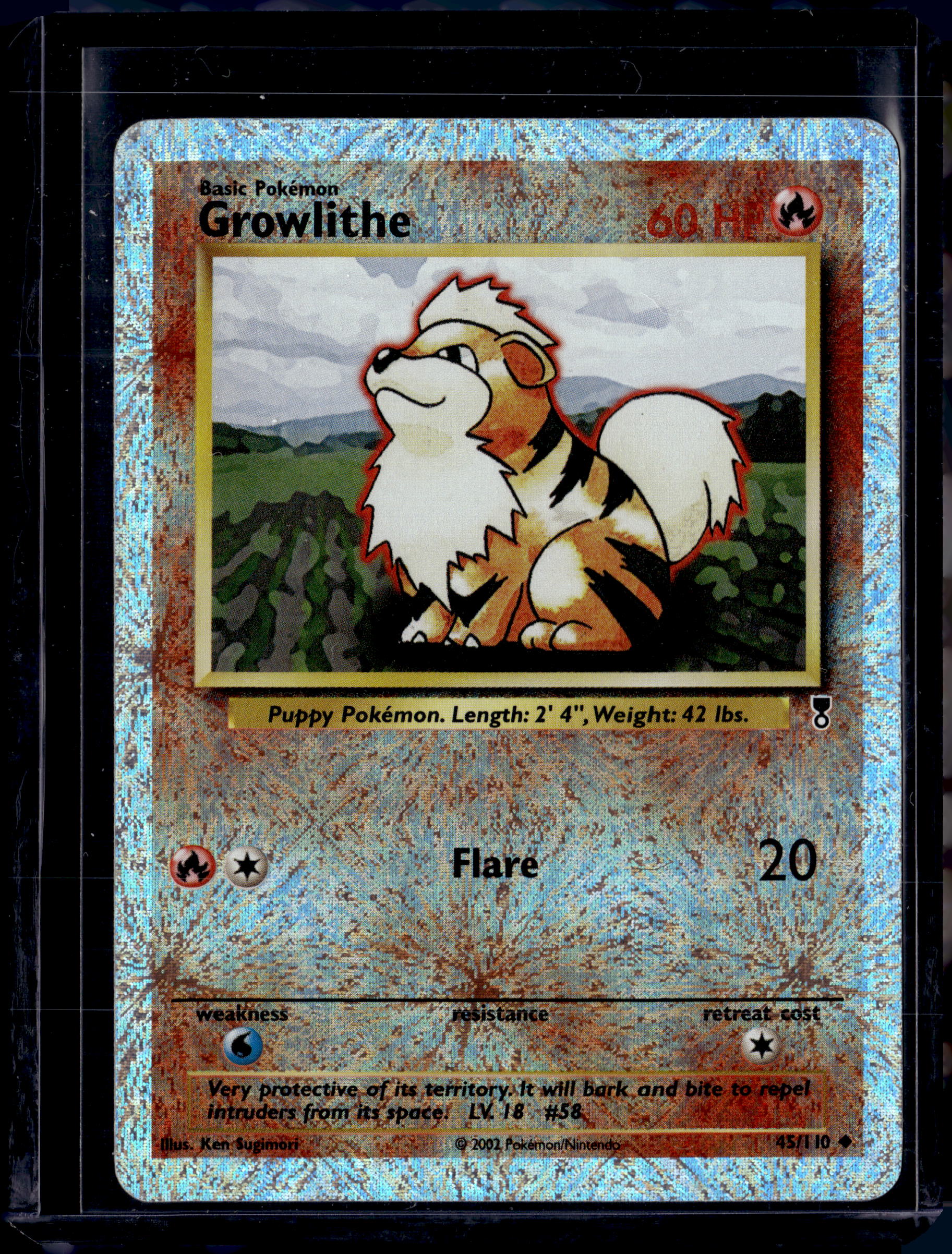 2002 Legendary Collection Growlithe Reverse Holo