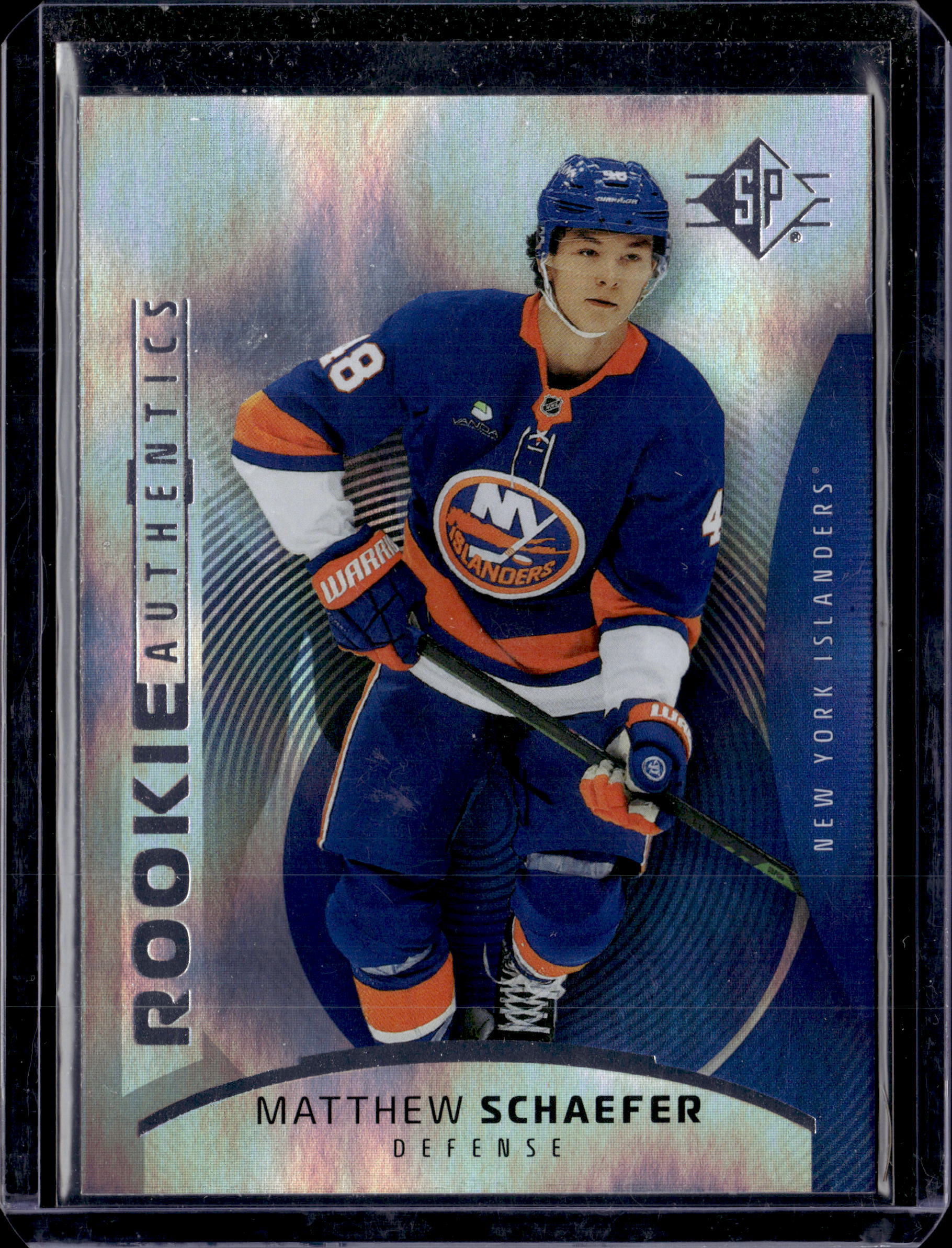 2025-26 SP Hockey Rookie Authentics Matthew Schaefer Patterned Foilboard