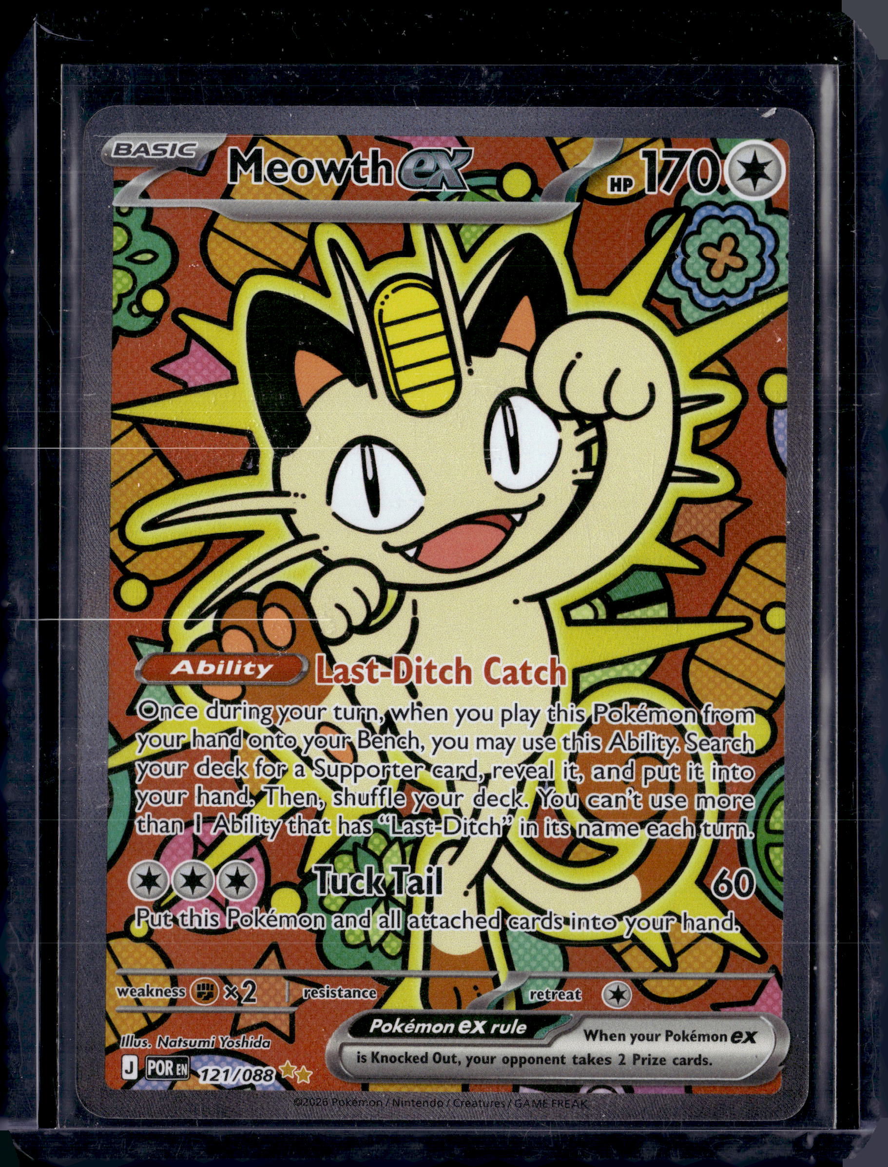 2026 Perfect Order Meowth EX SIR 121/088