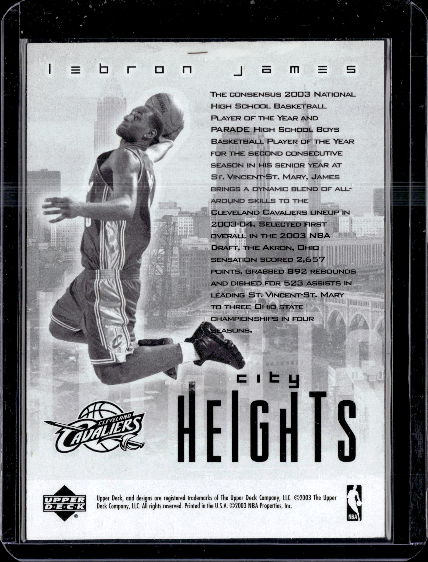 2003 Upper Deck City Heights LeBron James Rookie Card