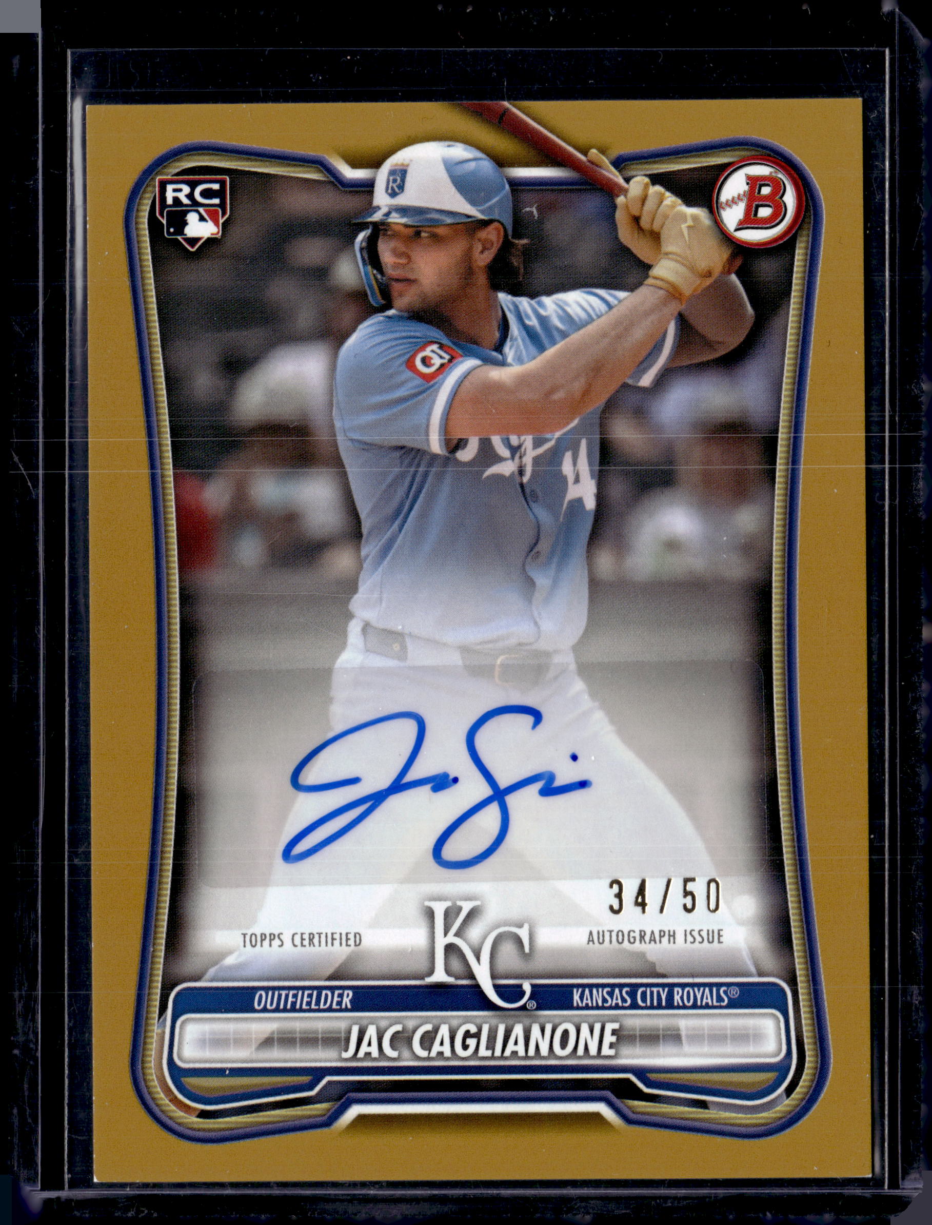 2025 Topps Bowman Chrome True Gold Rookie Auto /50 Jac Caglianone