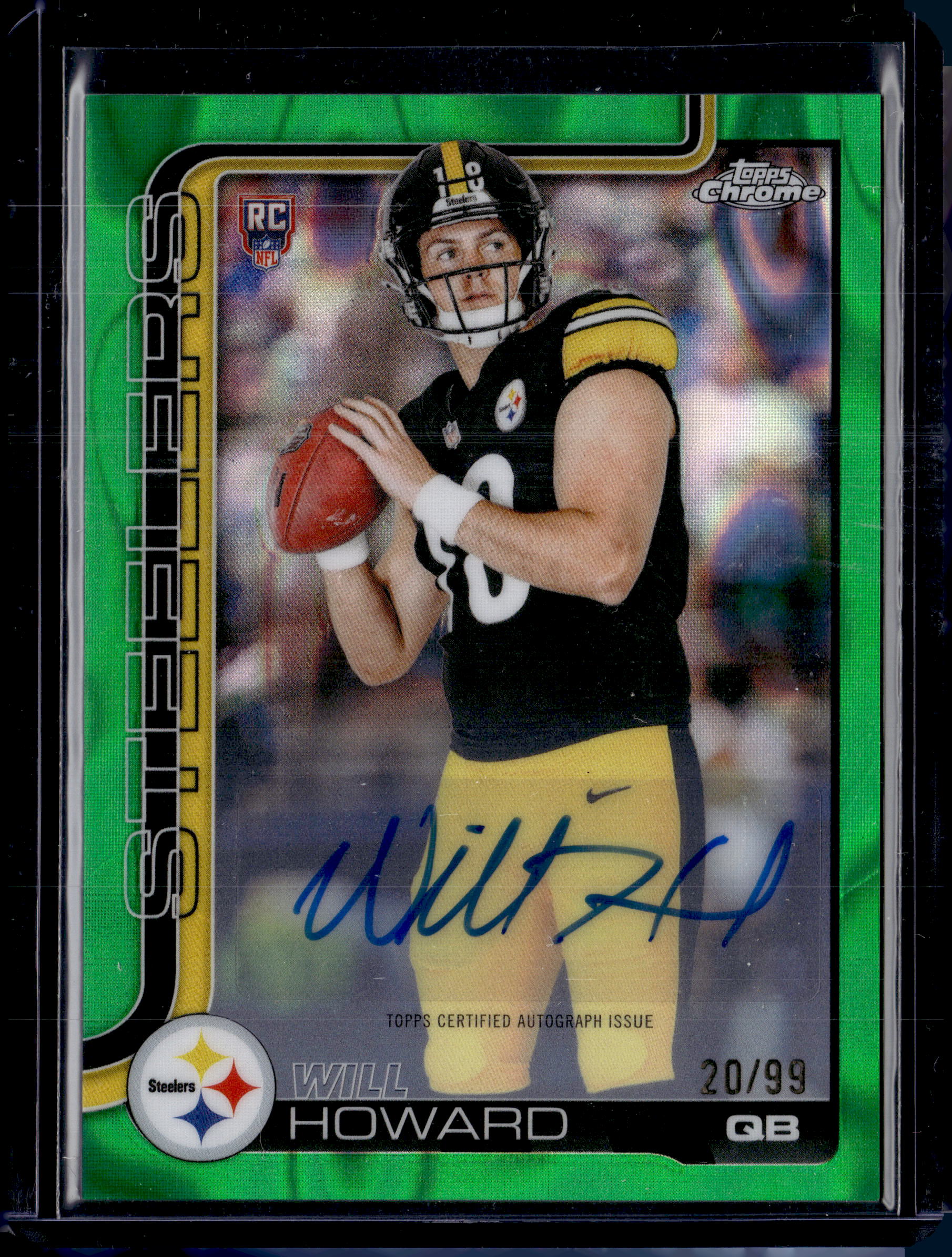 2025 Topps Chrome Will Howard Green Prizm Refractor Rookie Auto /99
