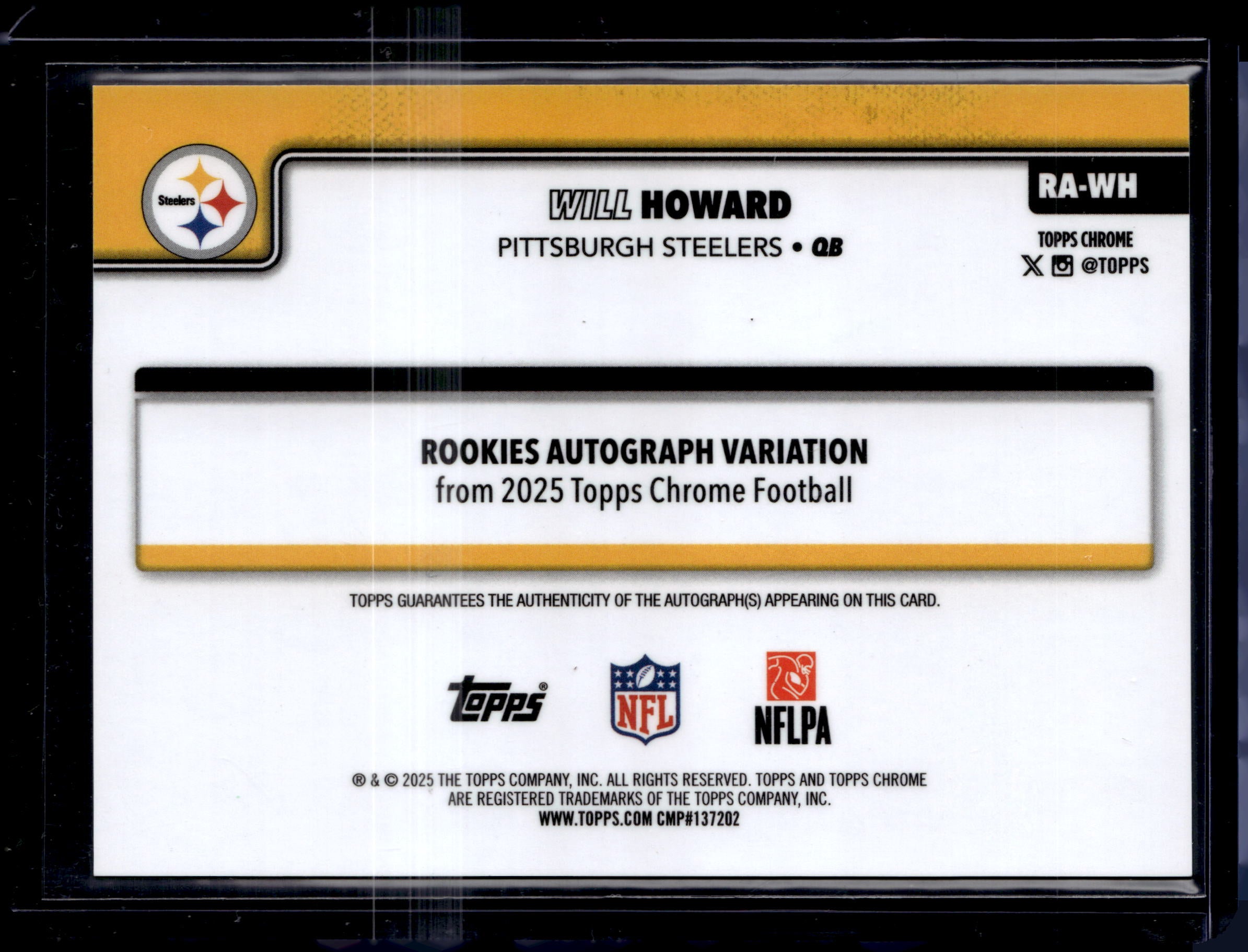 2025 Topps Chrome Will Howard Green Prizm Refractor Rookie Auto /99