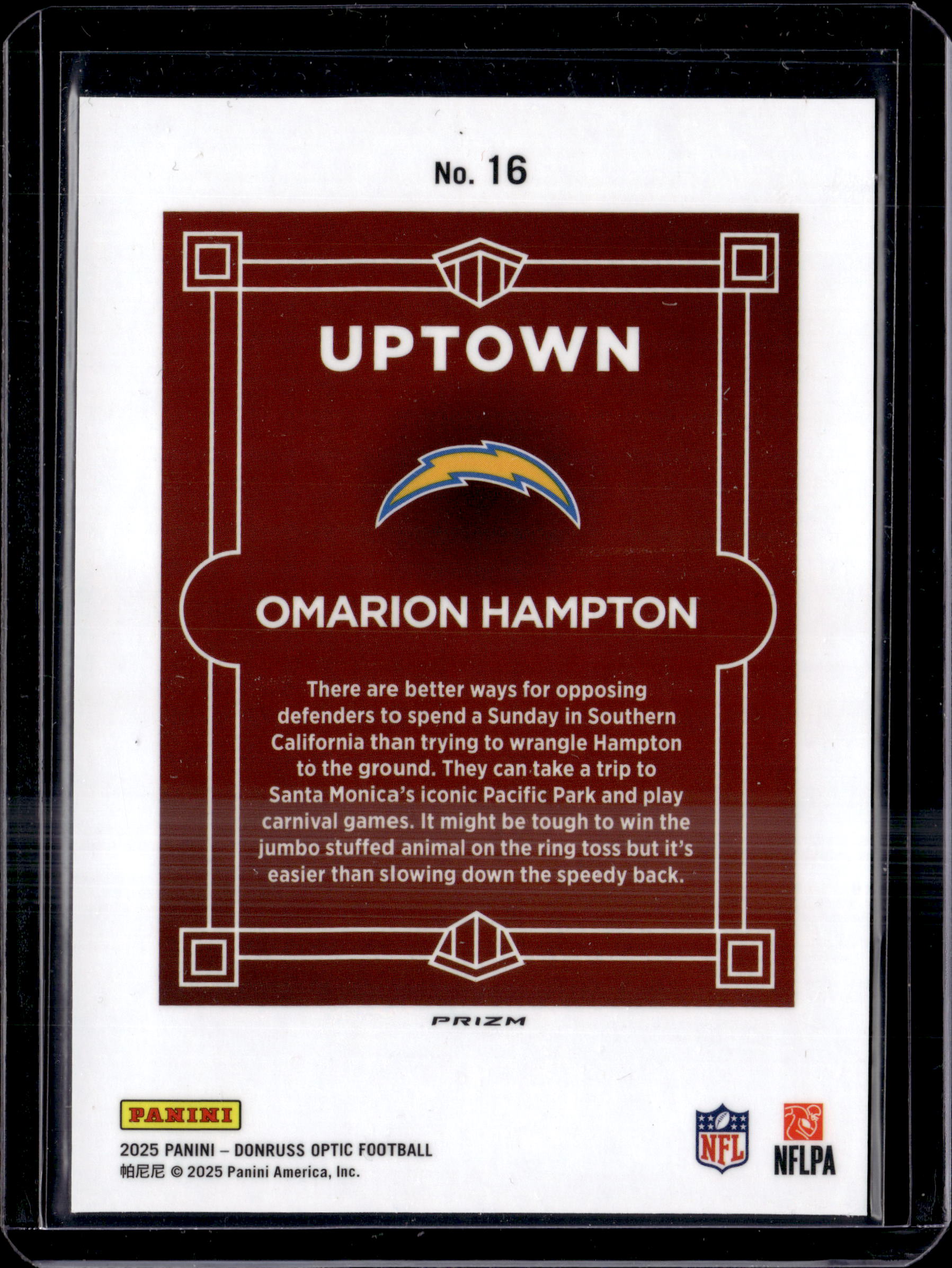 Panini 2025 Donruss Optic Omarion Hampton Uptown Prizm Rookie