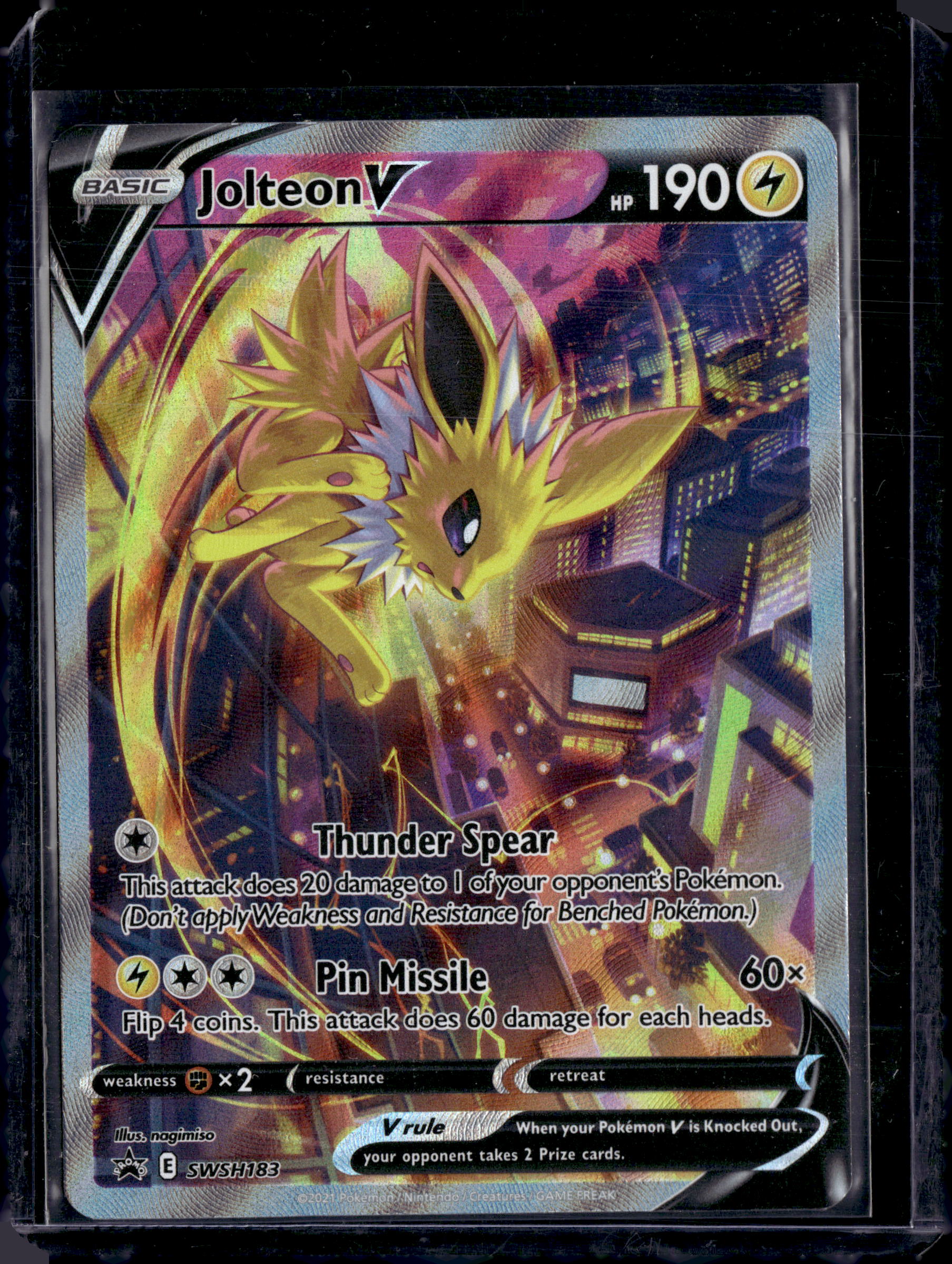 Jolteon V SWSH183 Sword & Shield Promo Full Art Holo