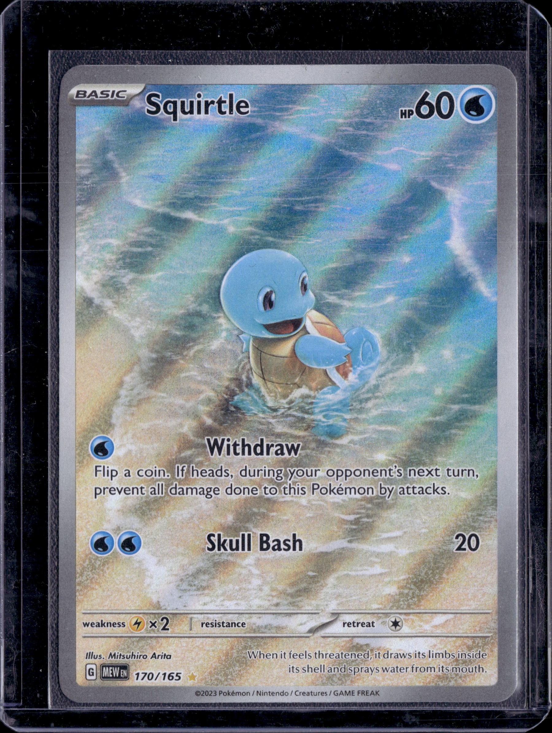 2023 Pokémon Scarlet & Violet 151 Squirtle Illustration Rare Holo Card 170/165 (A)