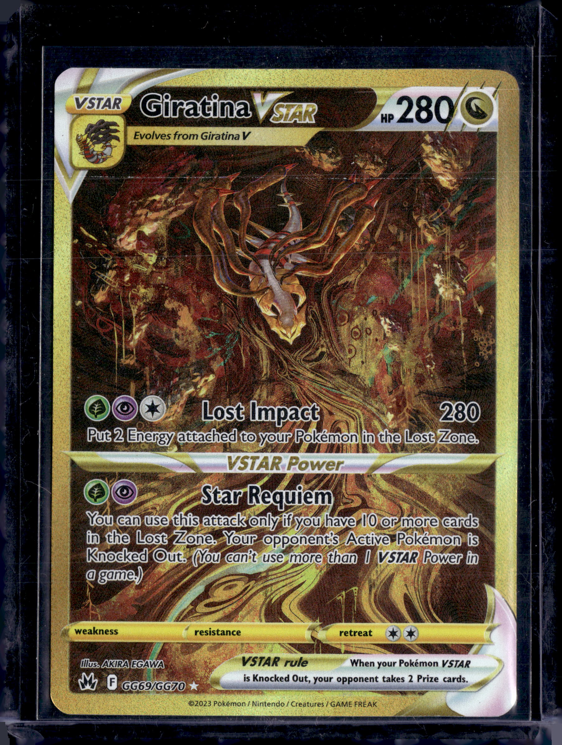 2023 Giratina VSTAR (Secret) GG69/GG70 SWSH: Crown Zenith: Galarian Gallery Holo