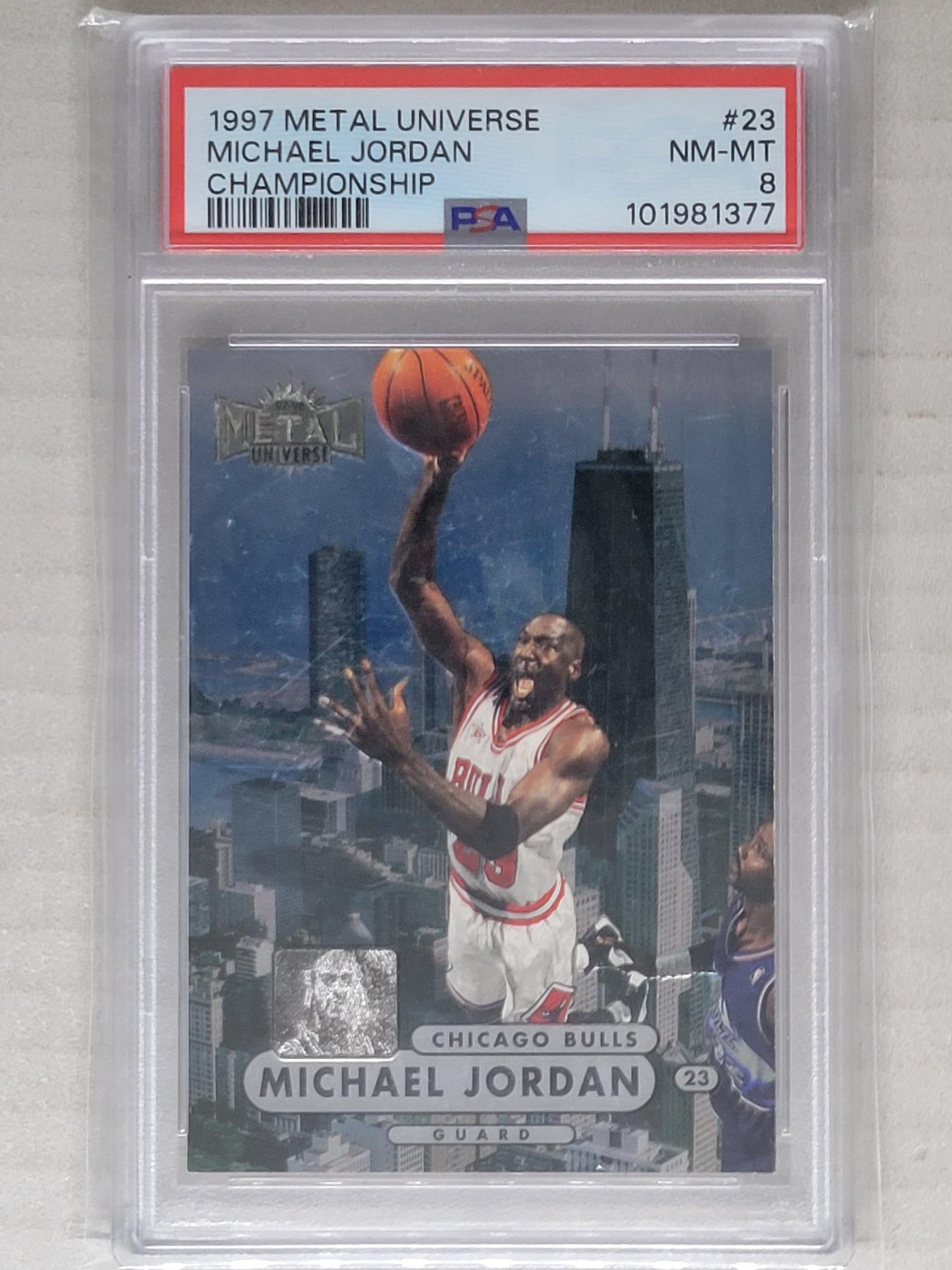 1997 Metal Universe Championship Michael Jordan #23 Chicago Bulls HOF PSA 8