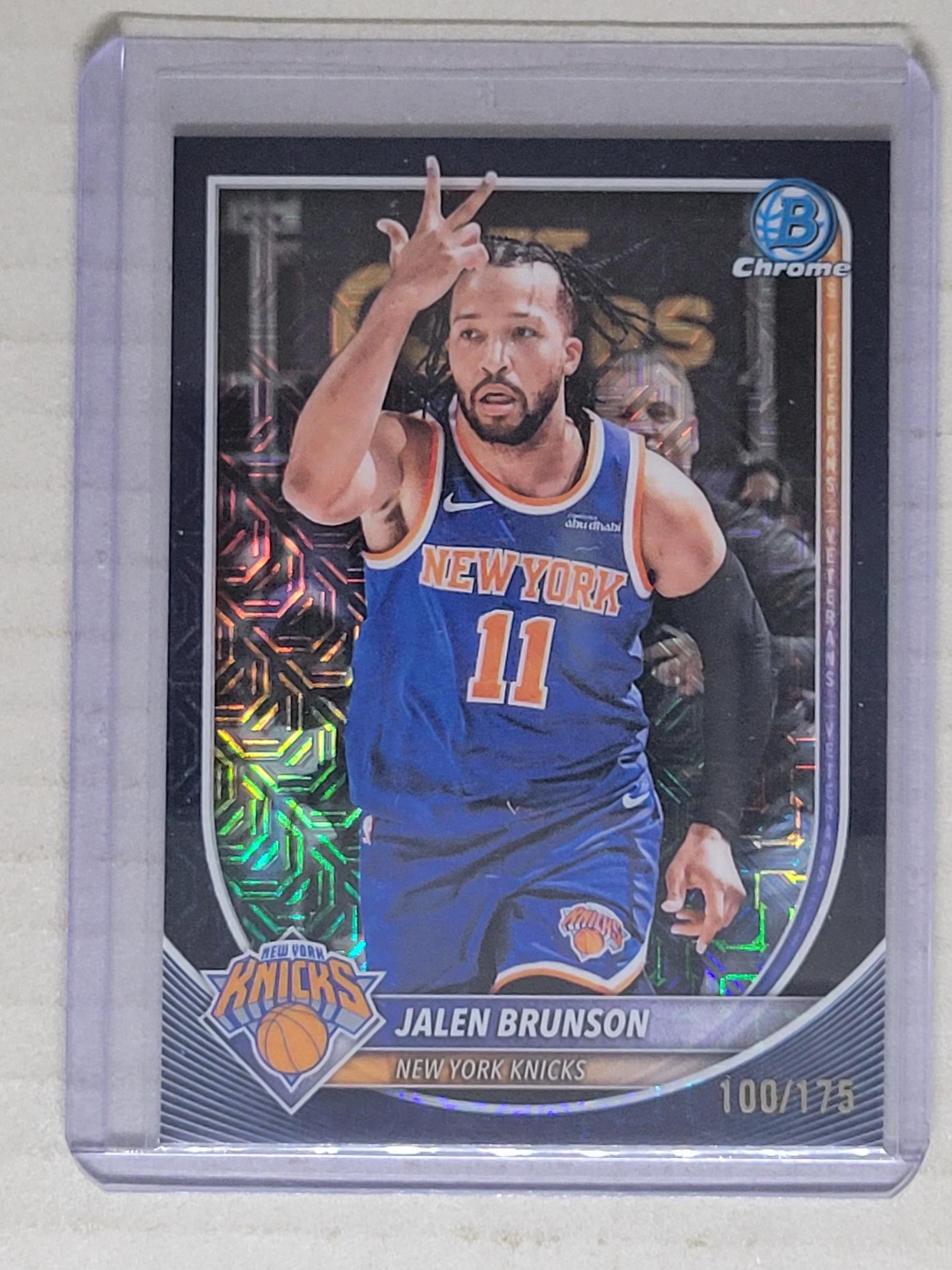2025-26 Bowman Chrome Jalen Brunson Navy Mojo Refractor /175 #BCV-62