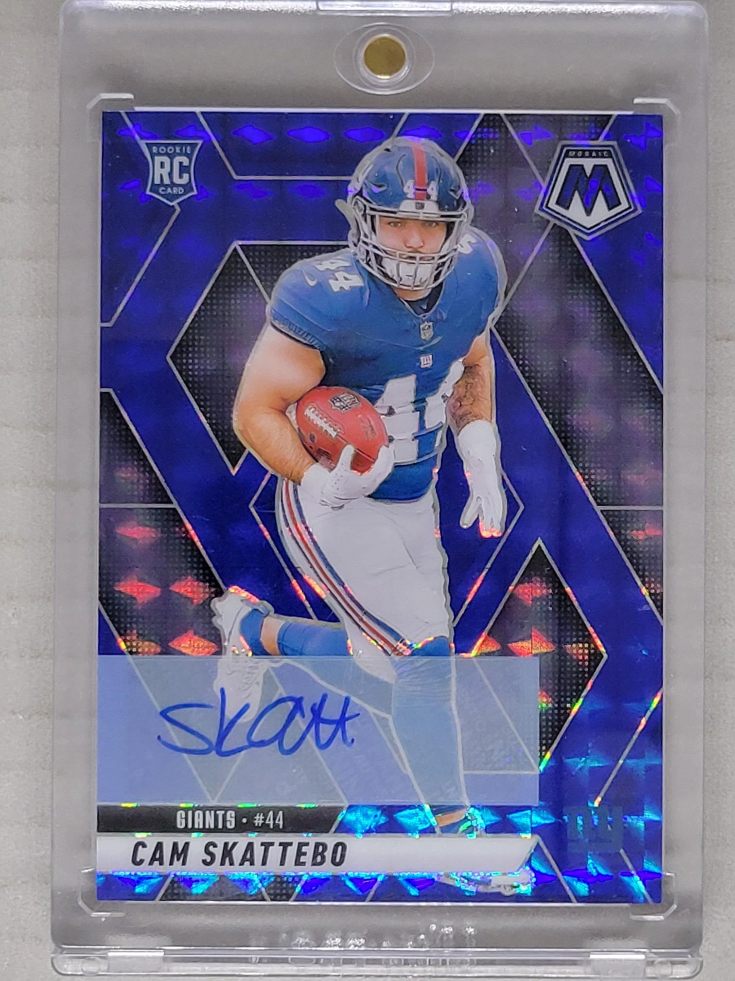 2025 Mosaic Cam Skattebo #305 Blue Mosaic Auto RC /99