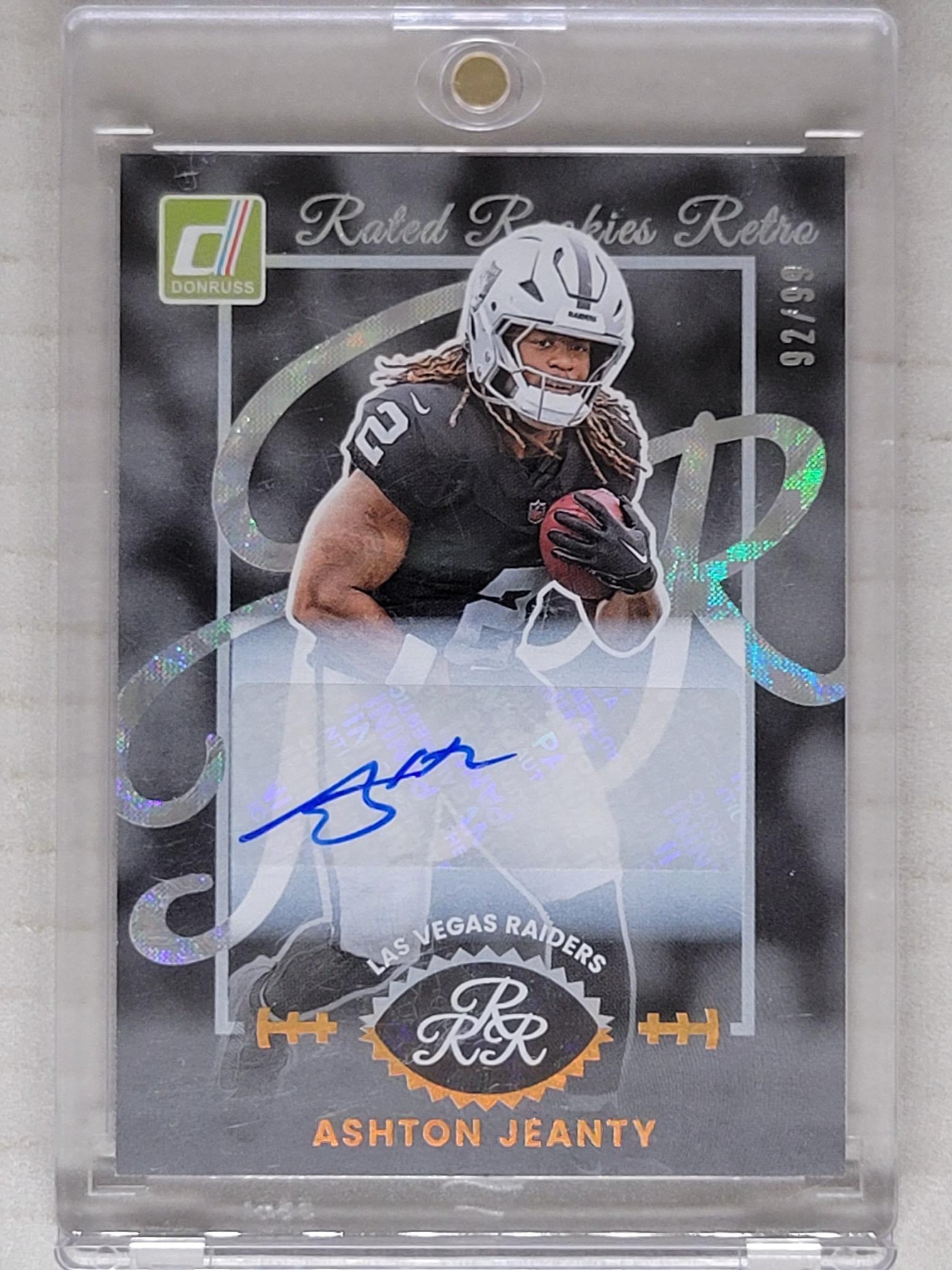 Panini Donruss 2025 Ashton Jeanty Auto Rated Rookies Retro /99 #10