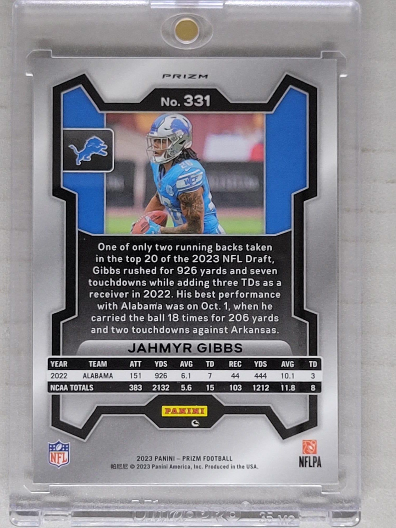 2023 Prizm Jahmyr Gibbs Checkerboard Rookie RC SP #331 Detroit Lions