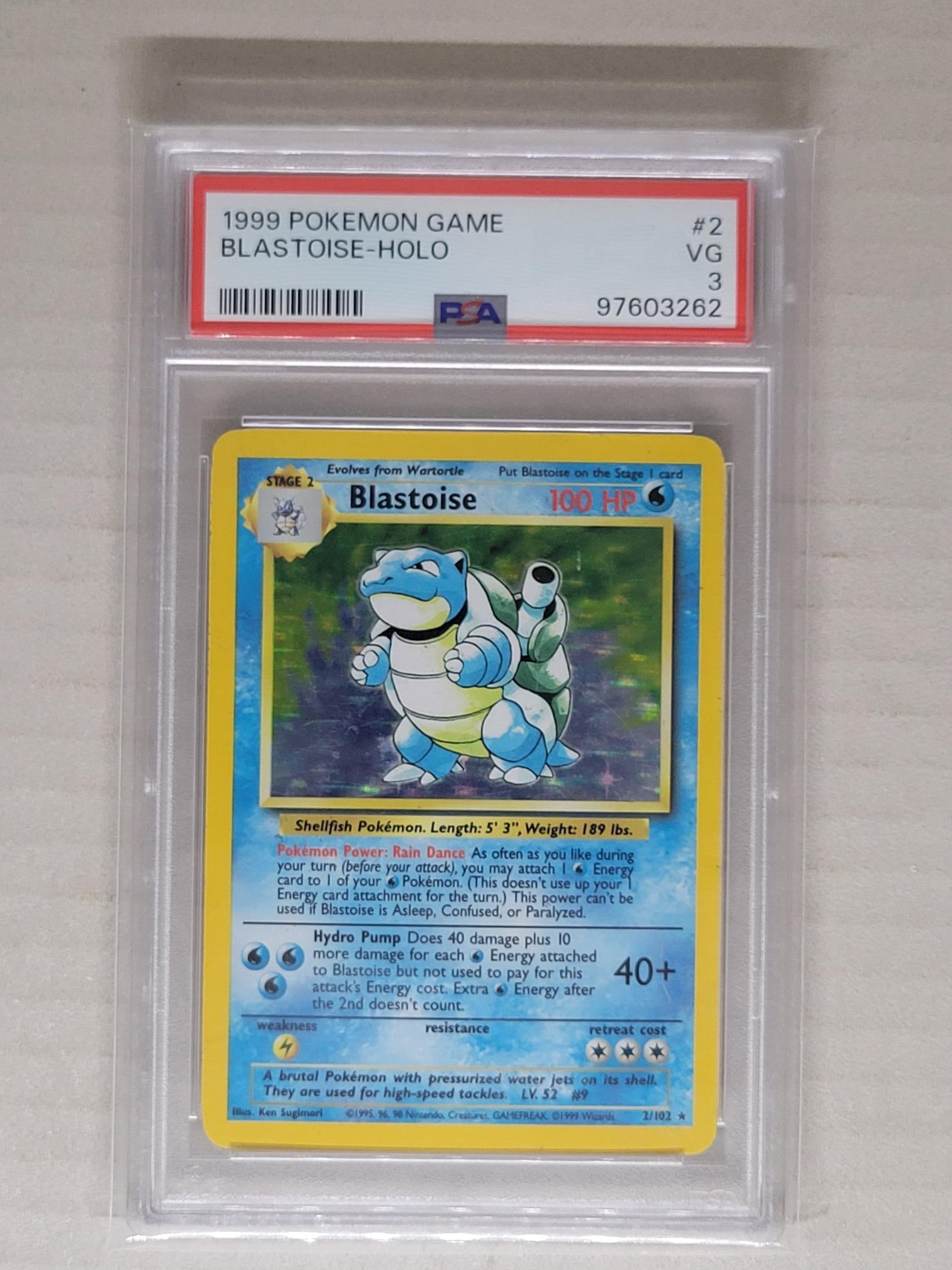 1999 Blastoise Holo PSA 3 - Base Set - Pokémon