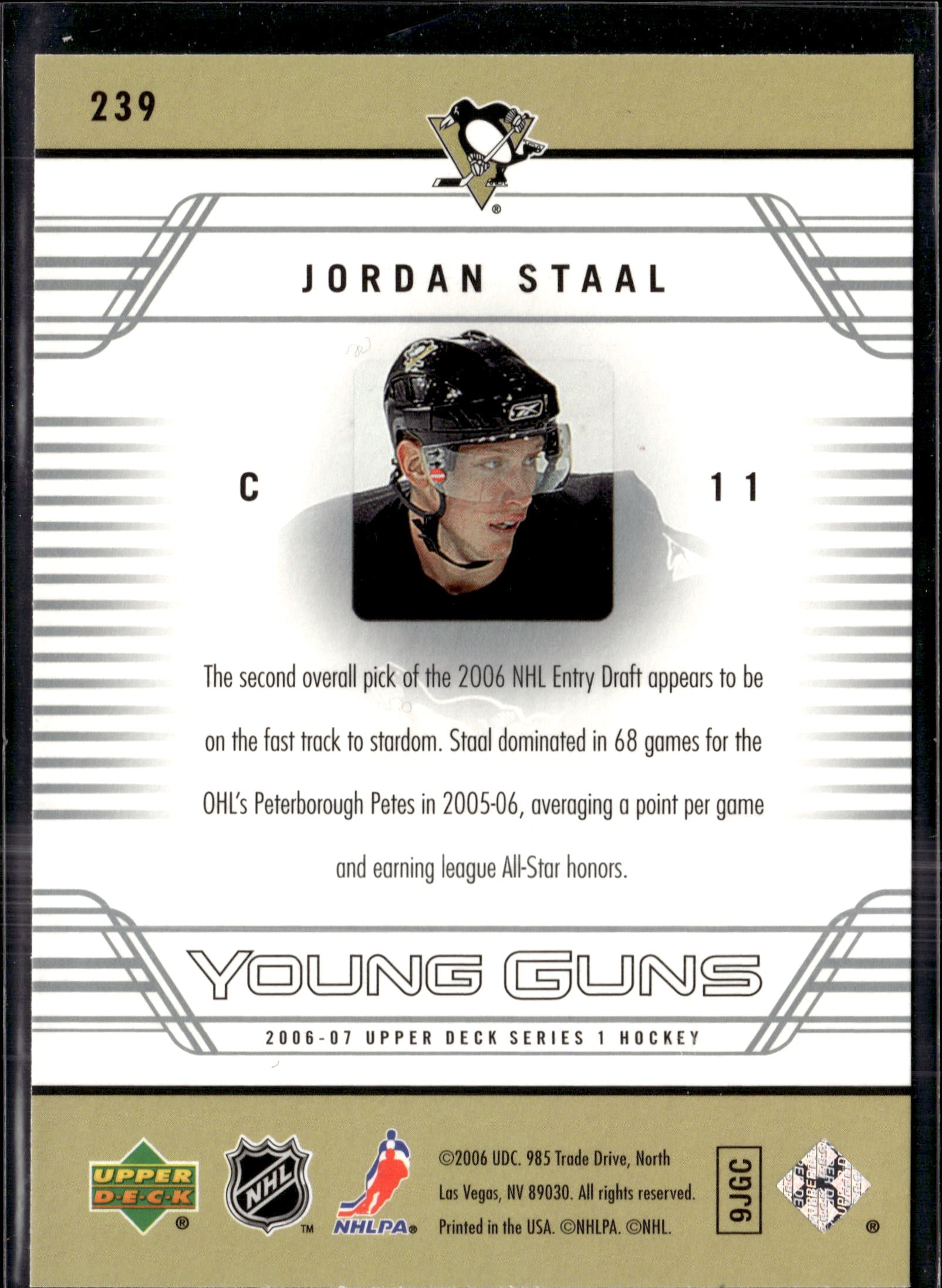 2006-07 Upper Deck Young Guns Jordan Staal #239