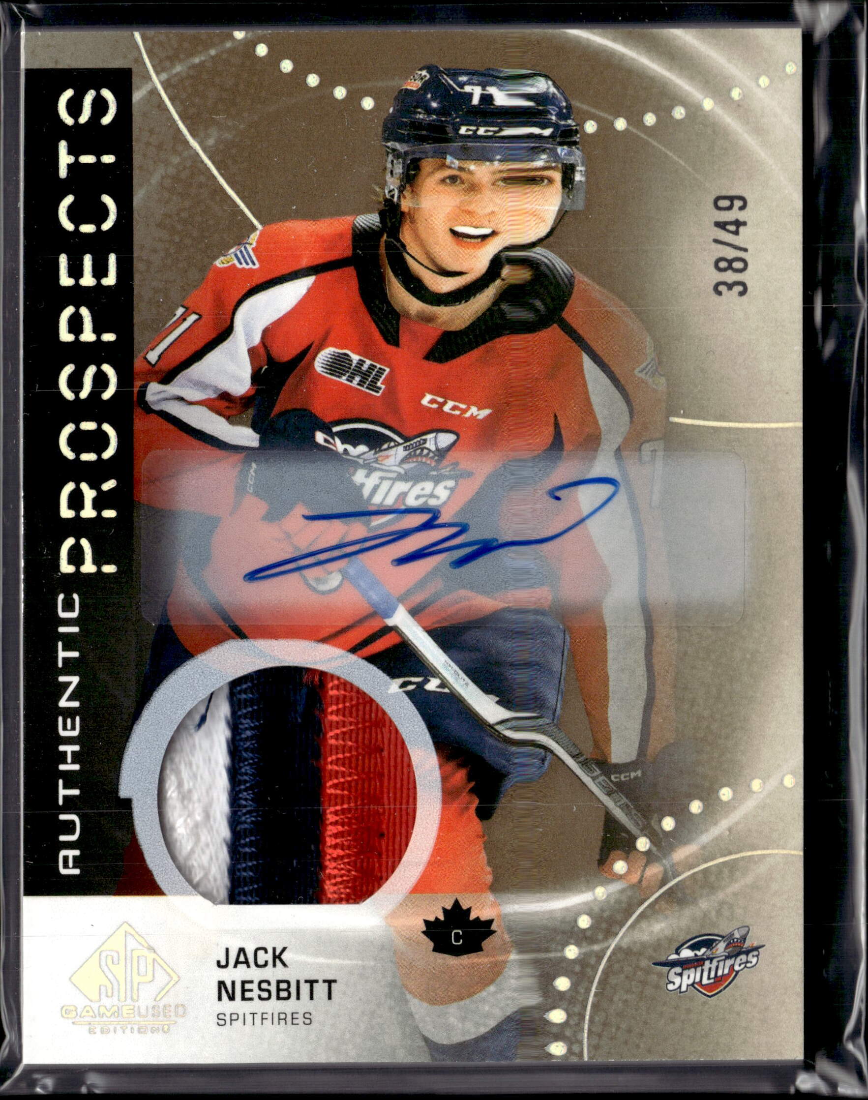 2025-26 CHL SP Game Used Jack Nesbitt Authentic Prospect Patch Auto /49