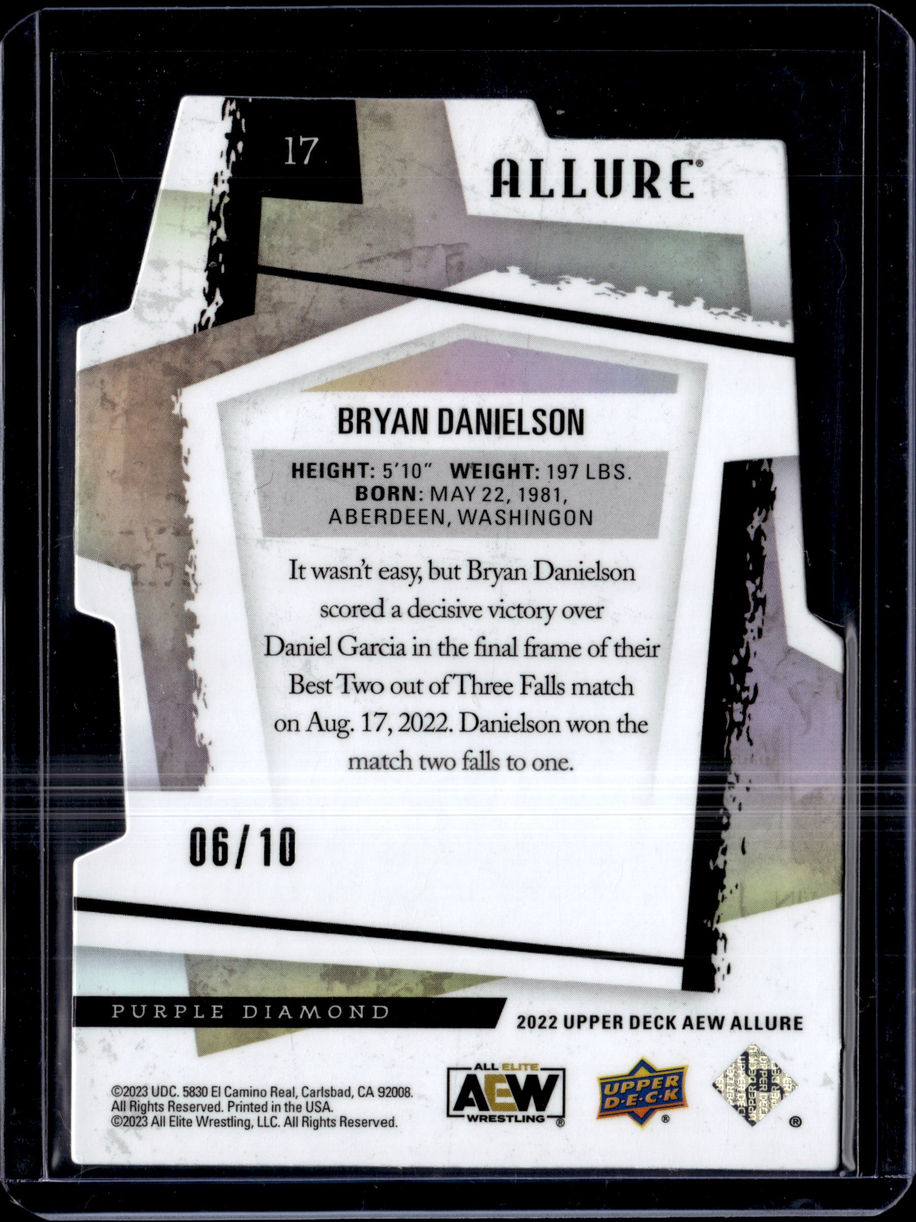 2023 Upper Deck AEW Purple Diamond Allure /10 Bryan Danielson