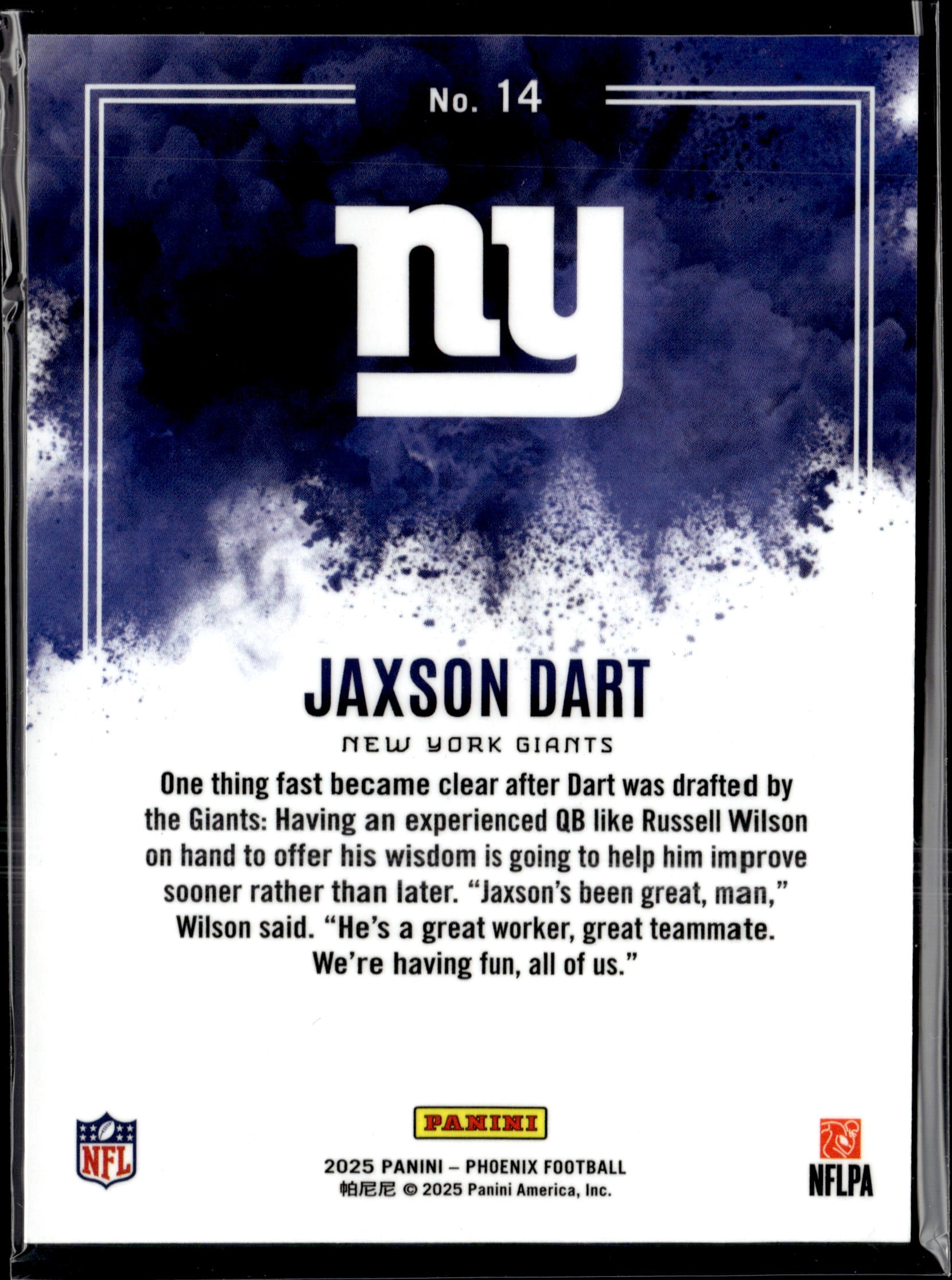 2025 Panini Phoenix Jaxson Dart Color Blast