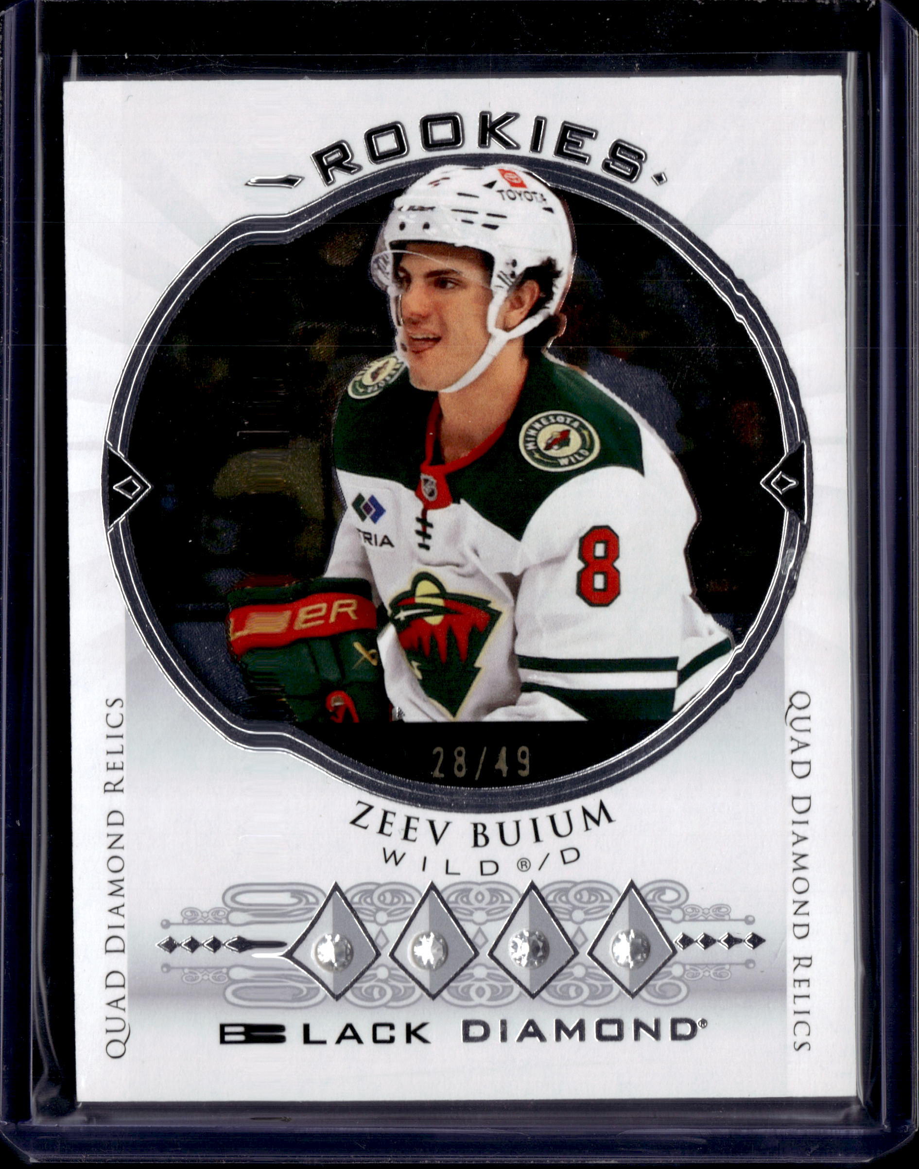 2025-26 Black Diamond  Quad Diamond Relics /49 Zeev Buium #BDRR-ZB